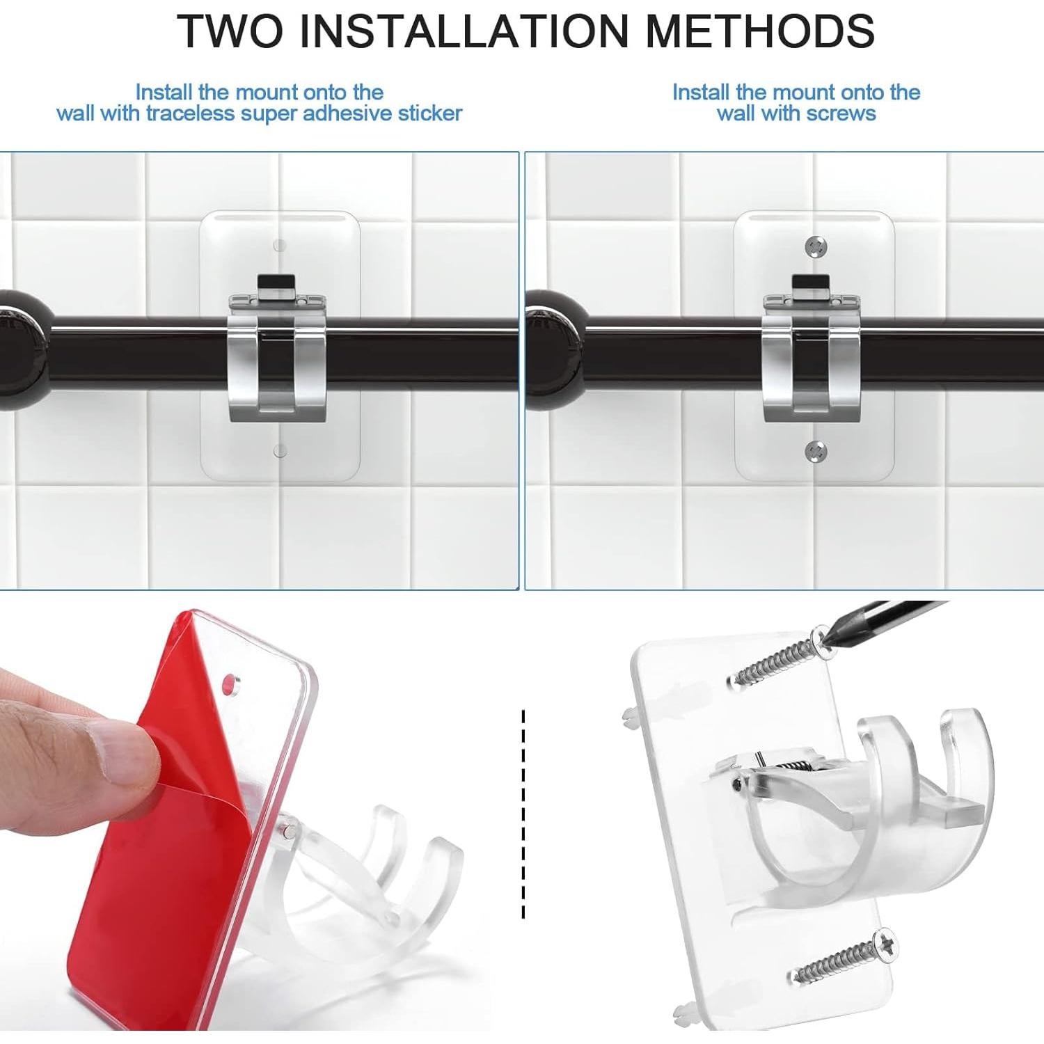 Soporte de Cortina Adhesivo Yeahxing 4PCS 9kg Sin Taladro