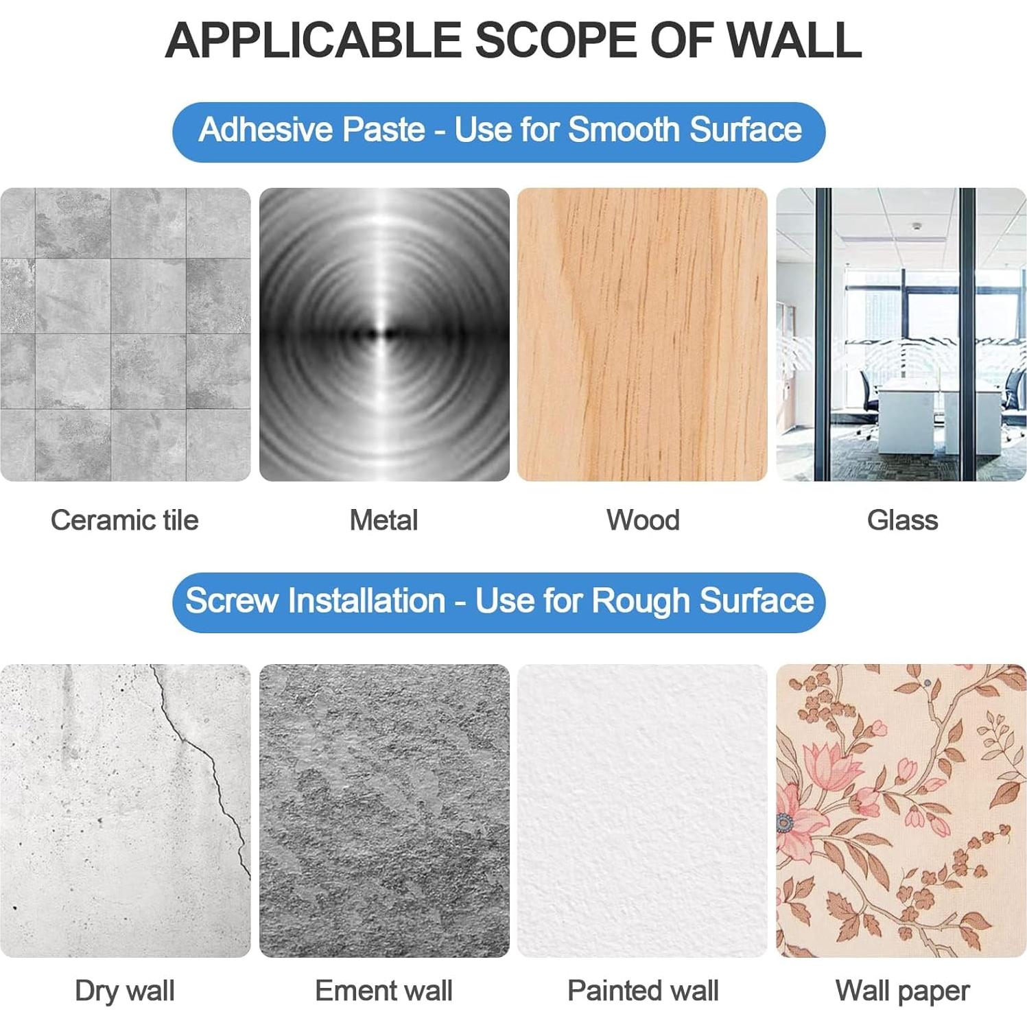 Soporte de Cortina Adhesivo Yeahxing 4PCS 9kg Sin Taladro