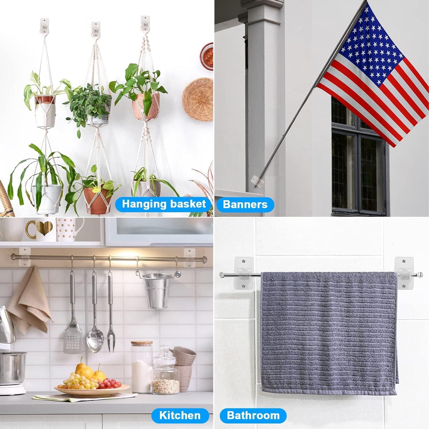 Soporte de Cortina Adhesivo Yeahxing 4PCS 9kg Sin Taladro