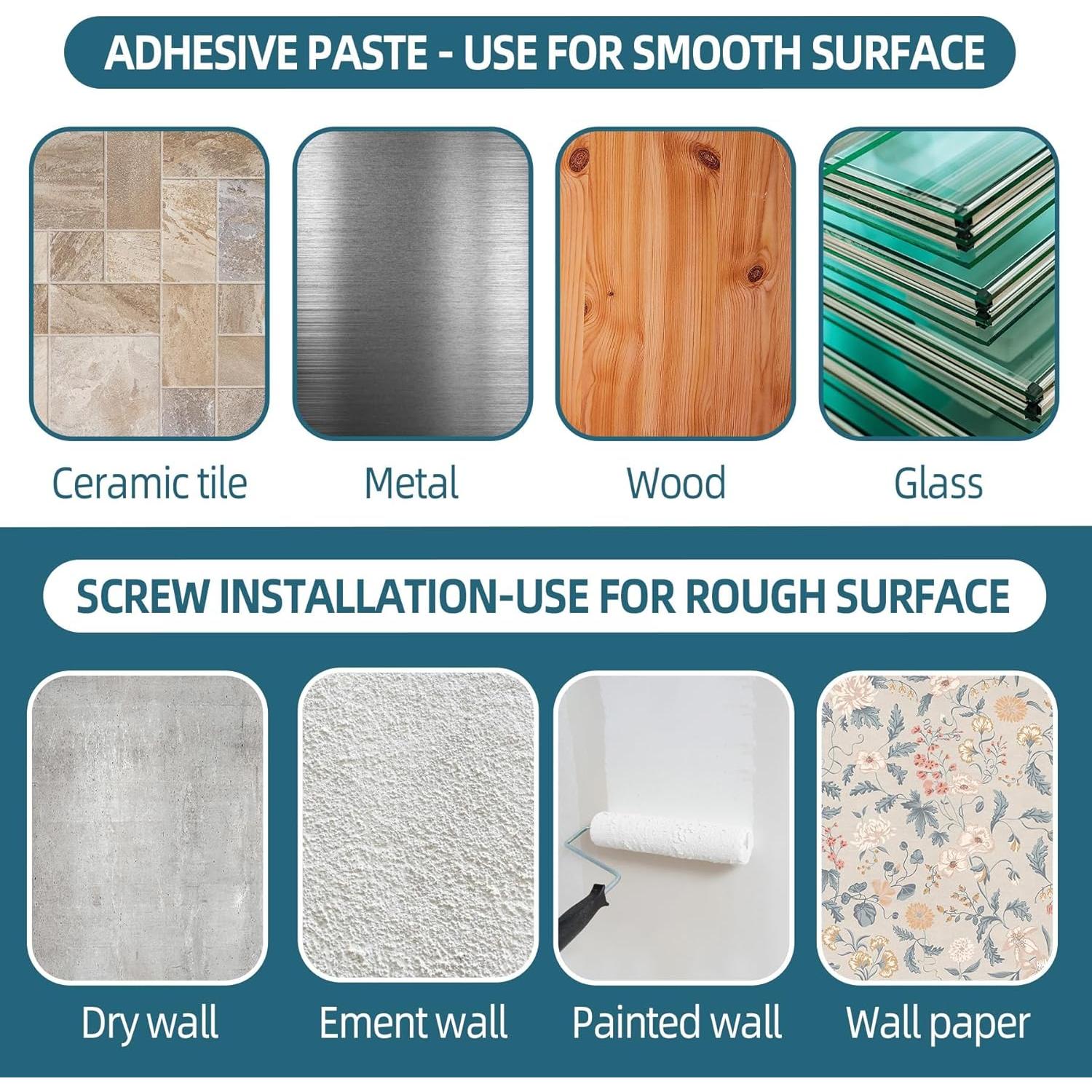 16 Soportes Autoadhesivos para Barra de Cortina Dorado - 8.2kg