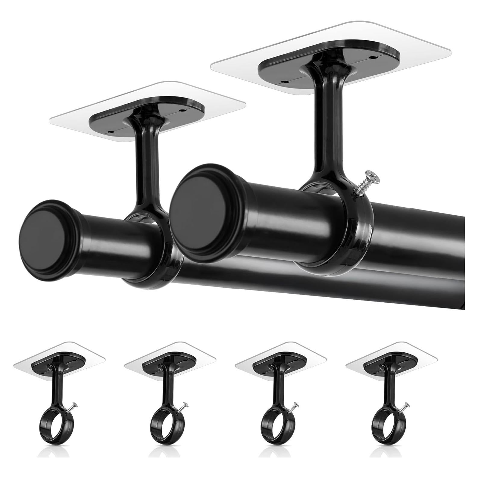 Soportes Adhesivos para Varilla de Cortina Doble Amuille 4 Unidades