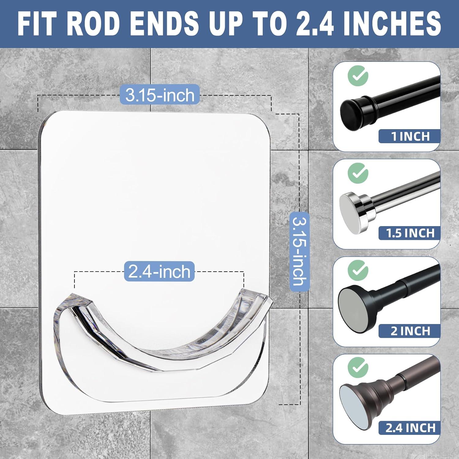 Soportes Adhesivos para Varilla de Cortina Antimbee - 2 Paquetes