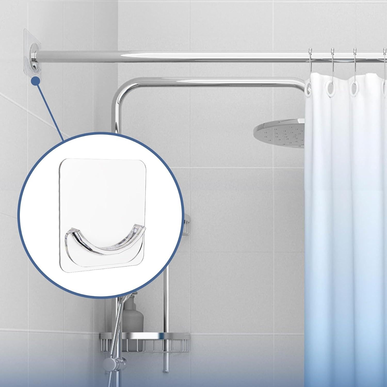 Soportes Adhesivos para Varilla de Cortina Antimbee - 2 Paquetes