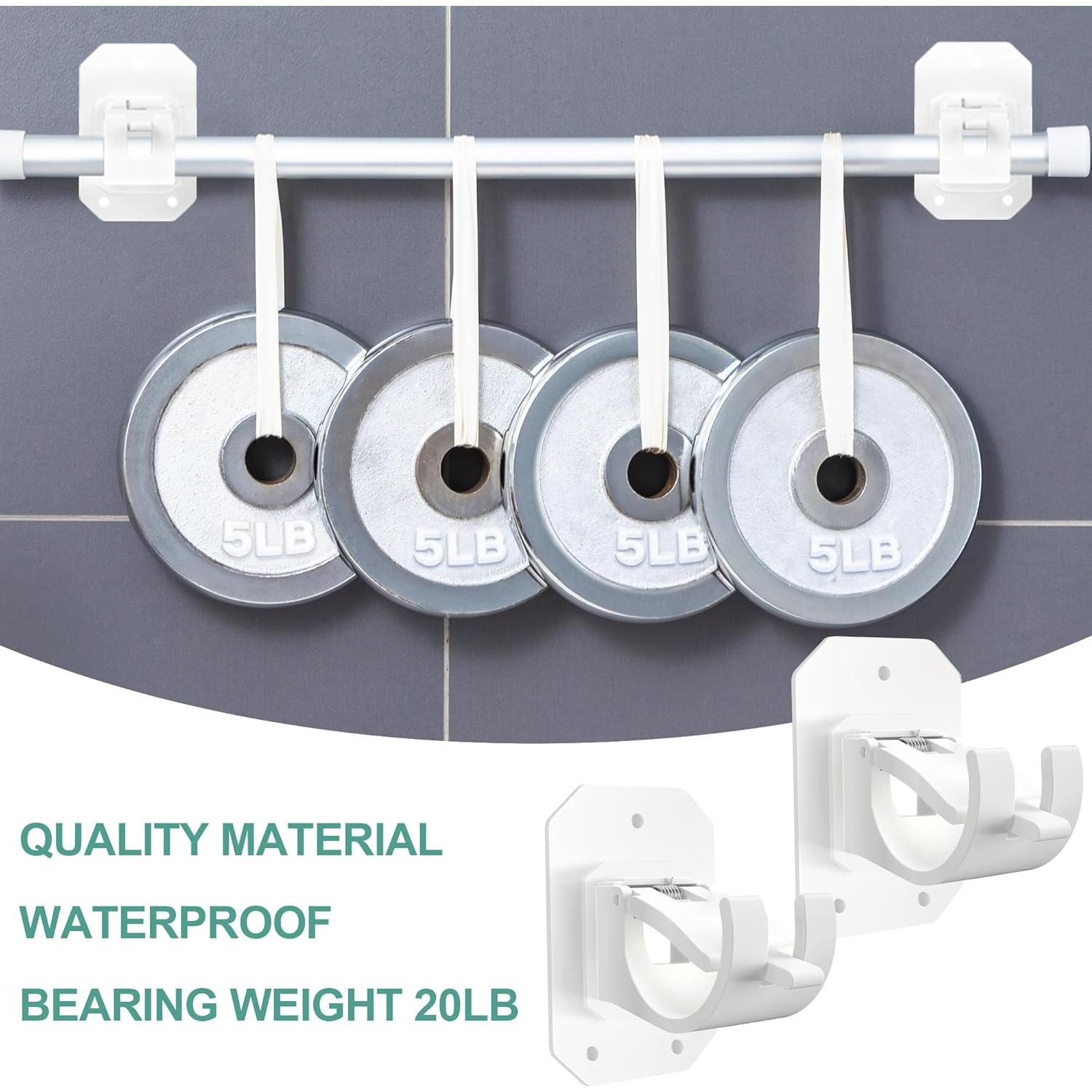 Soportes de Barra de Cortina Sin Taladro Codoule 4PCS Blanco