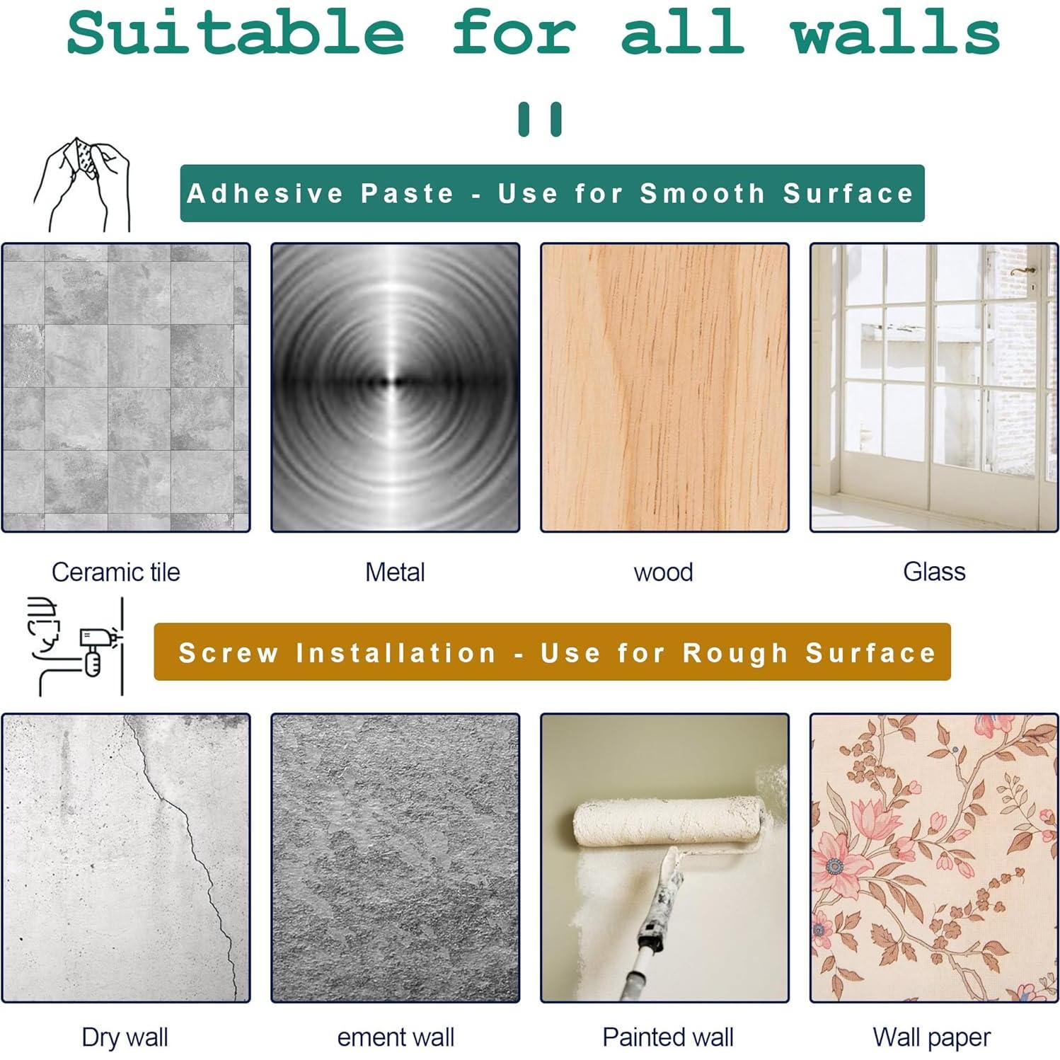 Soportes de Barra de Cortina Sin Taladro Codoule 4PCS Blanco