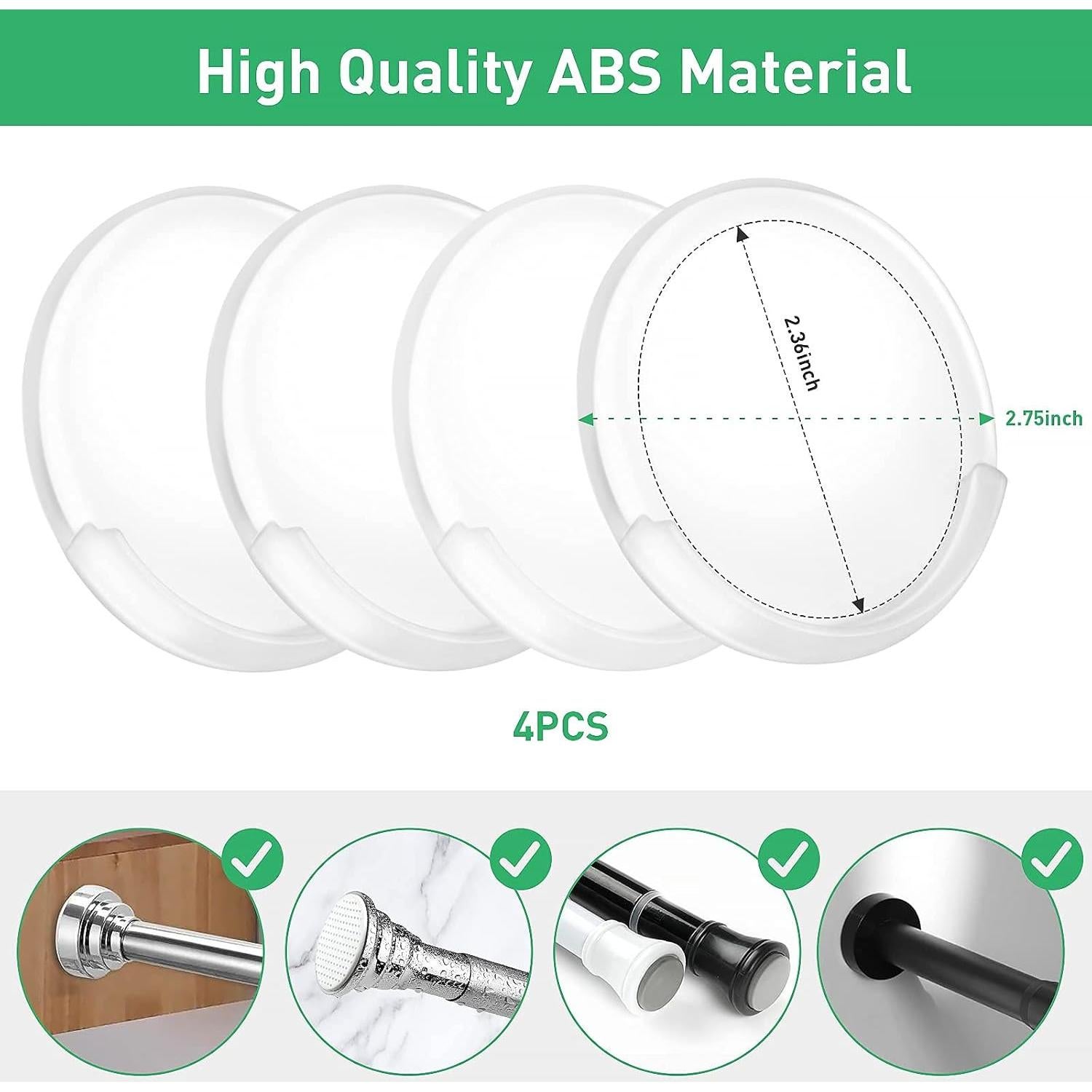 Soporte de Varilla de Cortina de Ducha Adhesivo AYAYASTORY - Paquete de 4