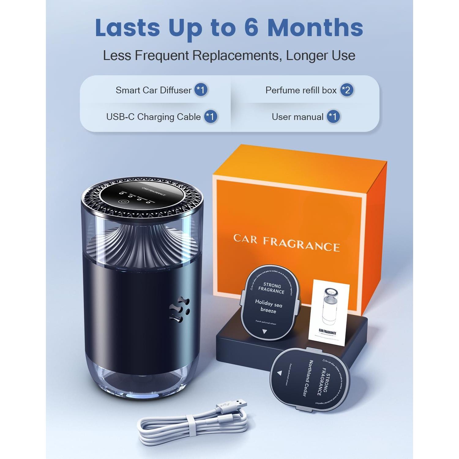 Difusor de Ambientador para Auto Smart Mountains WY-051 con 2 Fragancias