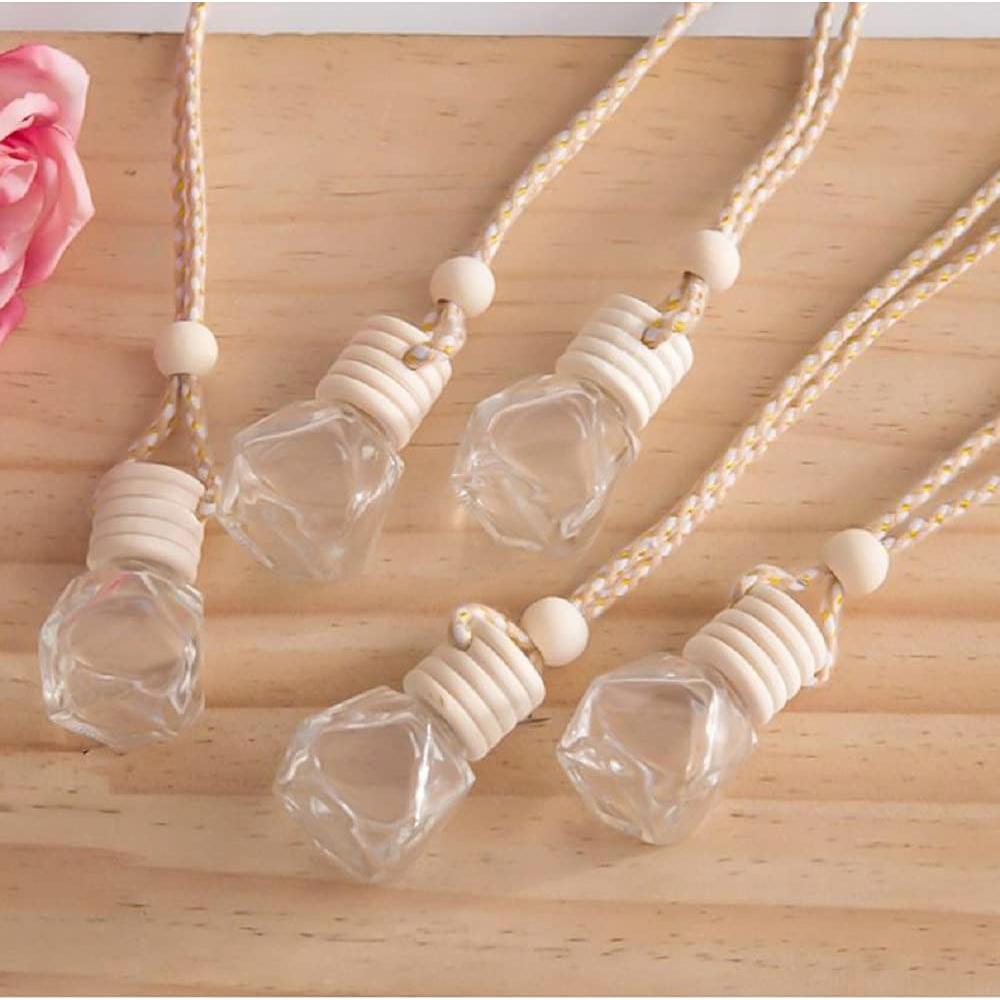 4 Piezas Ambientador de Aire para Coche 8ml Vidrio Transparente