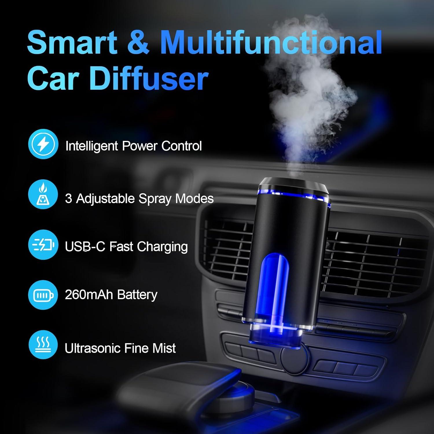 Difusor de Aromas para Auto ASTRALER CAF1 - Recargable USB