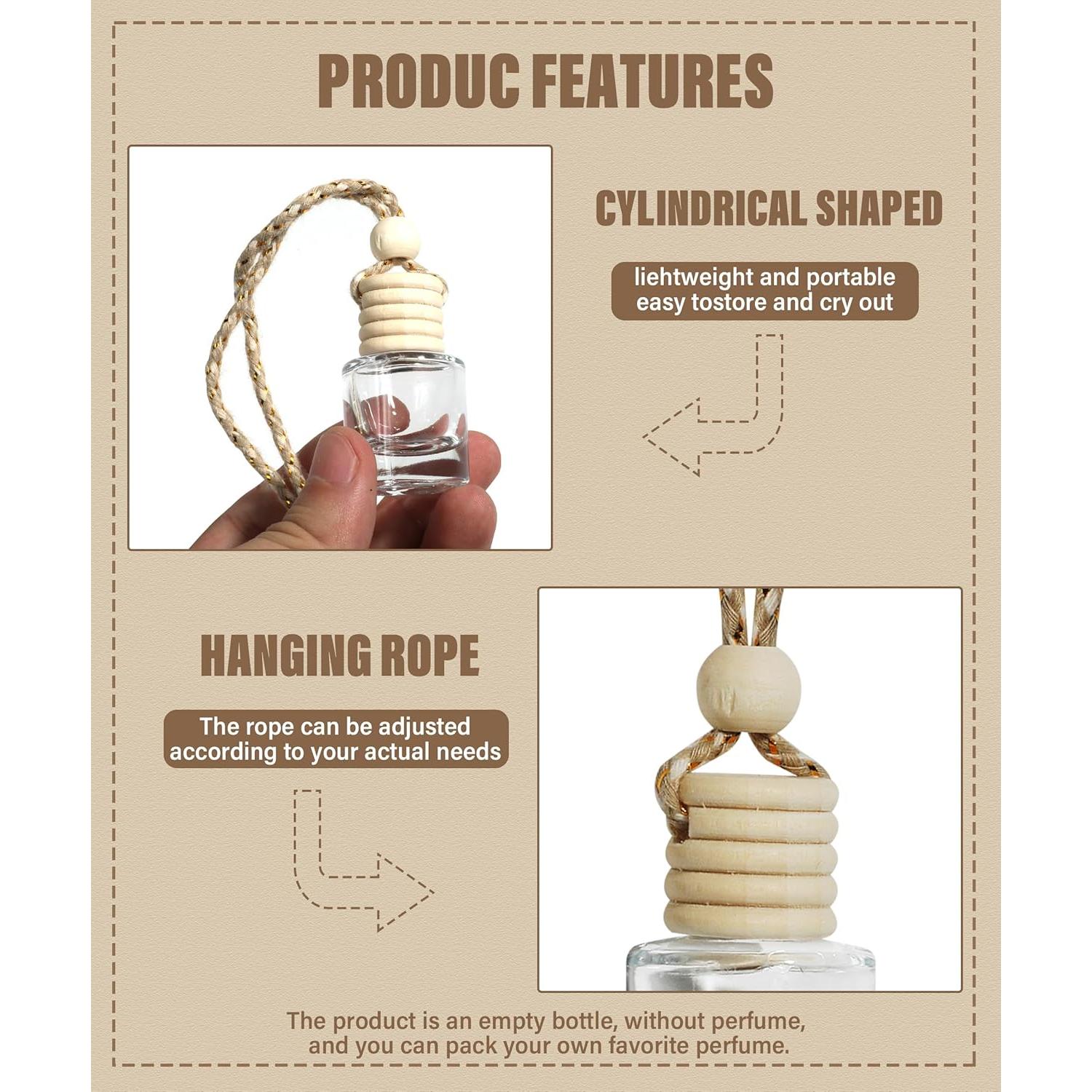 Ambientador de Aire Colgante ESEWALAS 5Pcs Vidrio 16cm