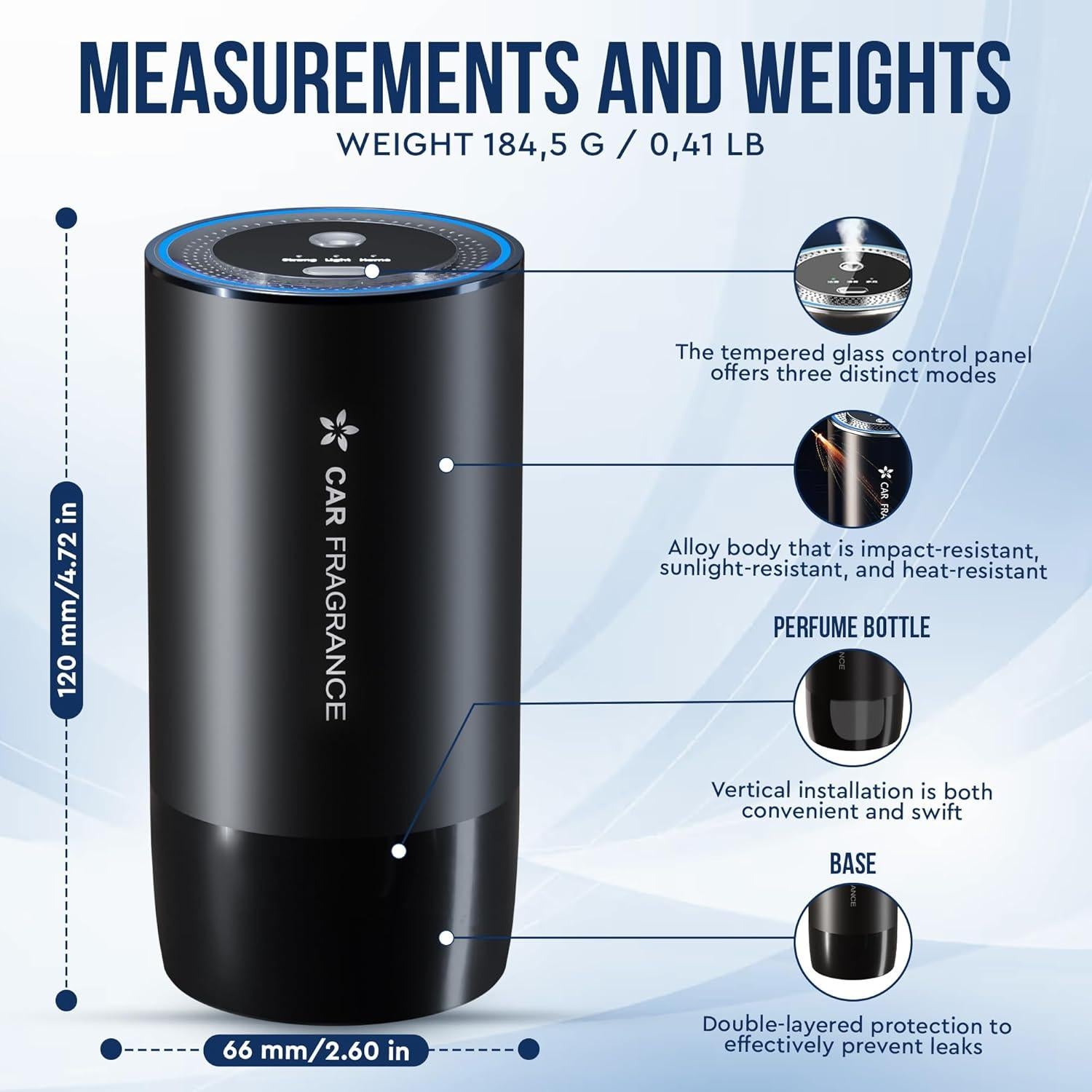 Difusor de Aire para Coche KESOCI 50ml Colonia Ultrasonido