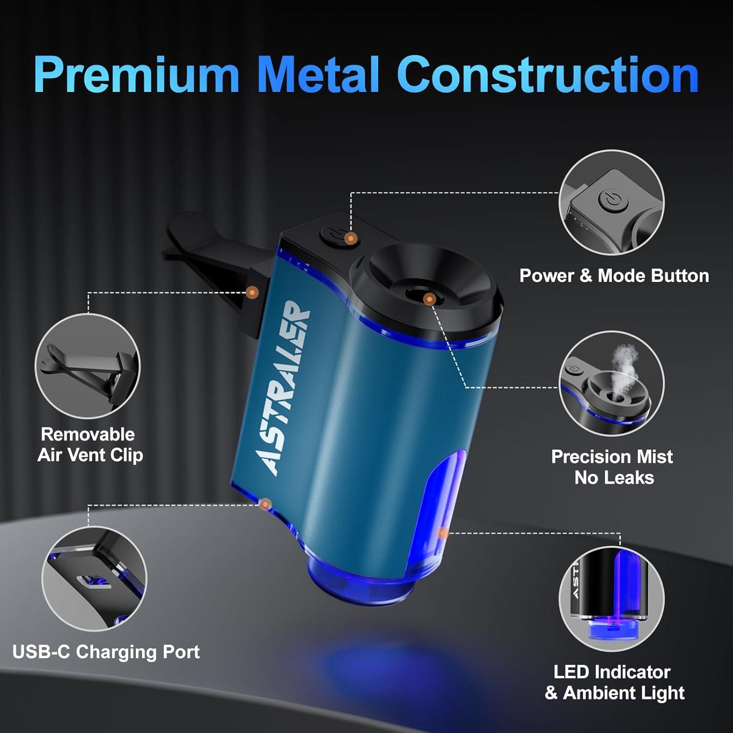 Difusor de Aroma para Coche ASTRALER con 6 Aceites Esenciales