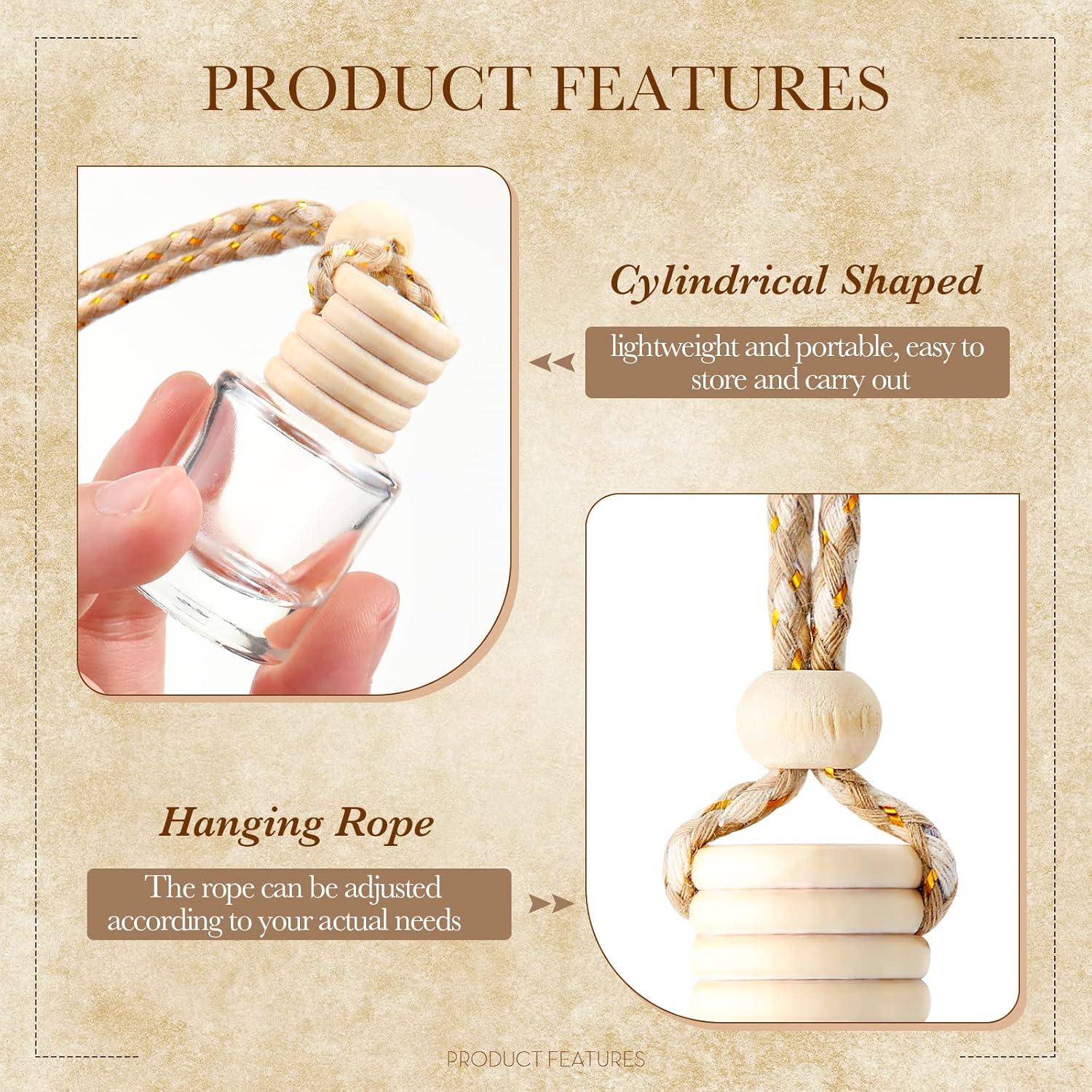 Ambientador de Auto BBTO 50 Pcs Botellas de Vidrio Cilíndricas