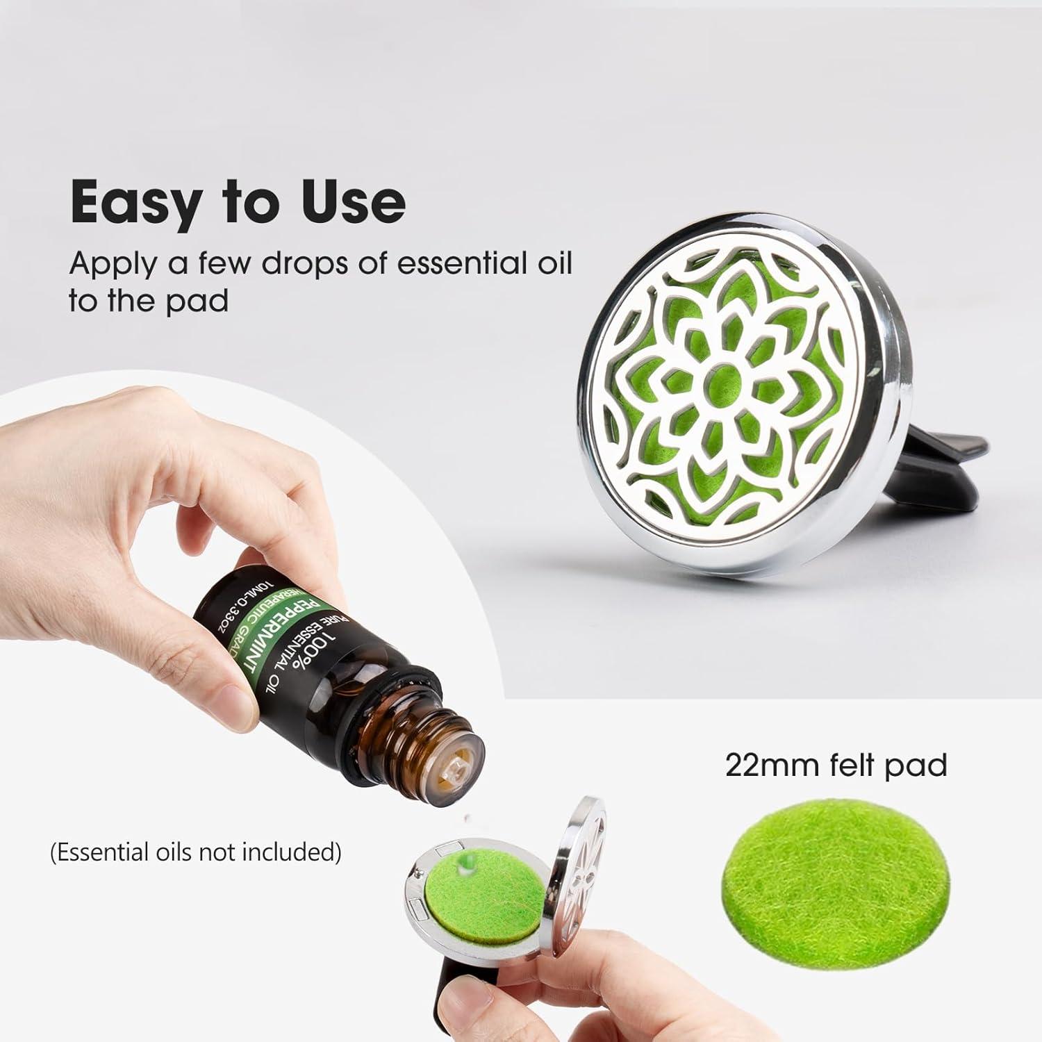 Difusor de Aromaterapia para Auto ttstar con 3 Clips y 36 Almohadillas