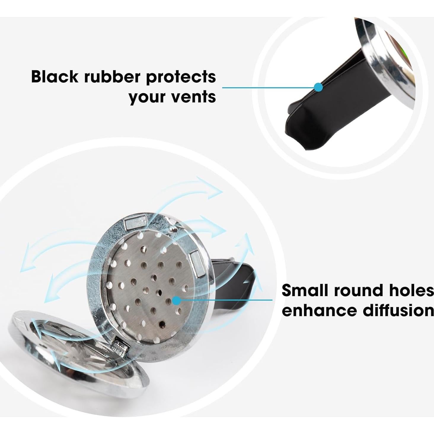 Difusor de Aromaterapia para Auto ttstar con 3 Clips y 36 Almohadillas