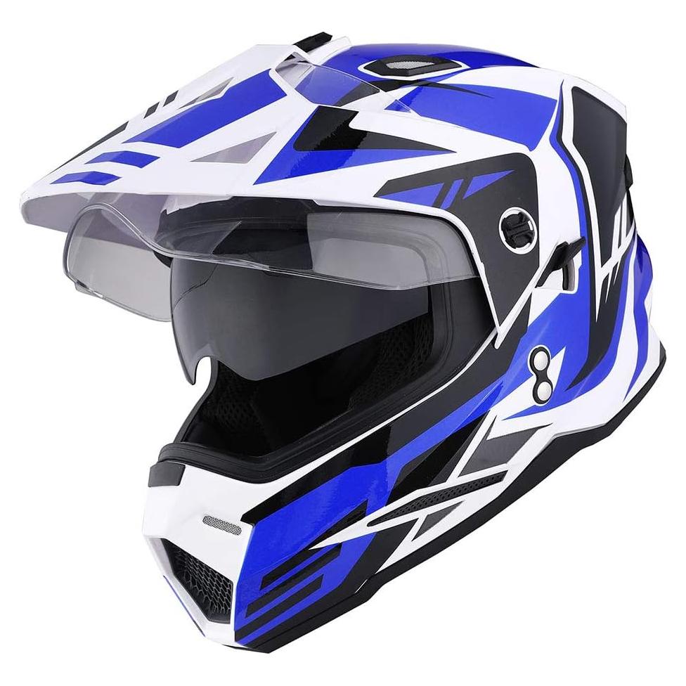Casco Motocicleta 1Storm HF802 Doble Visor Negro Pequeño
