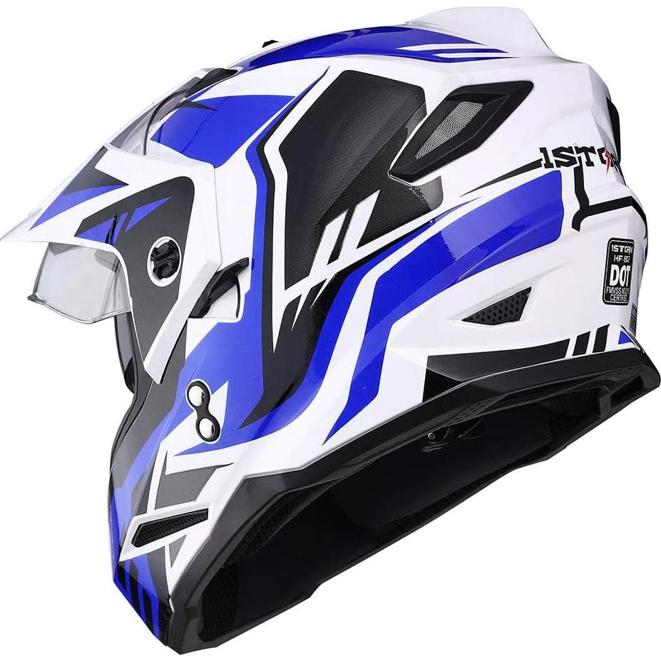 Casco Motocicleta 1Storm HF802 Doble Visor Negro Pequeño