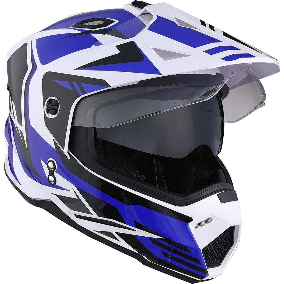 Casco Motocicleta 1Storm HF802 Doble Visor Negro Pequeño