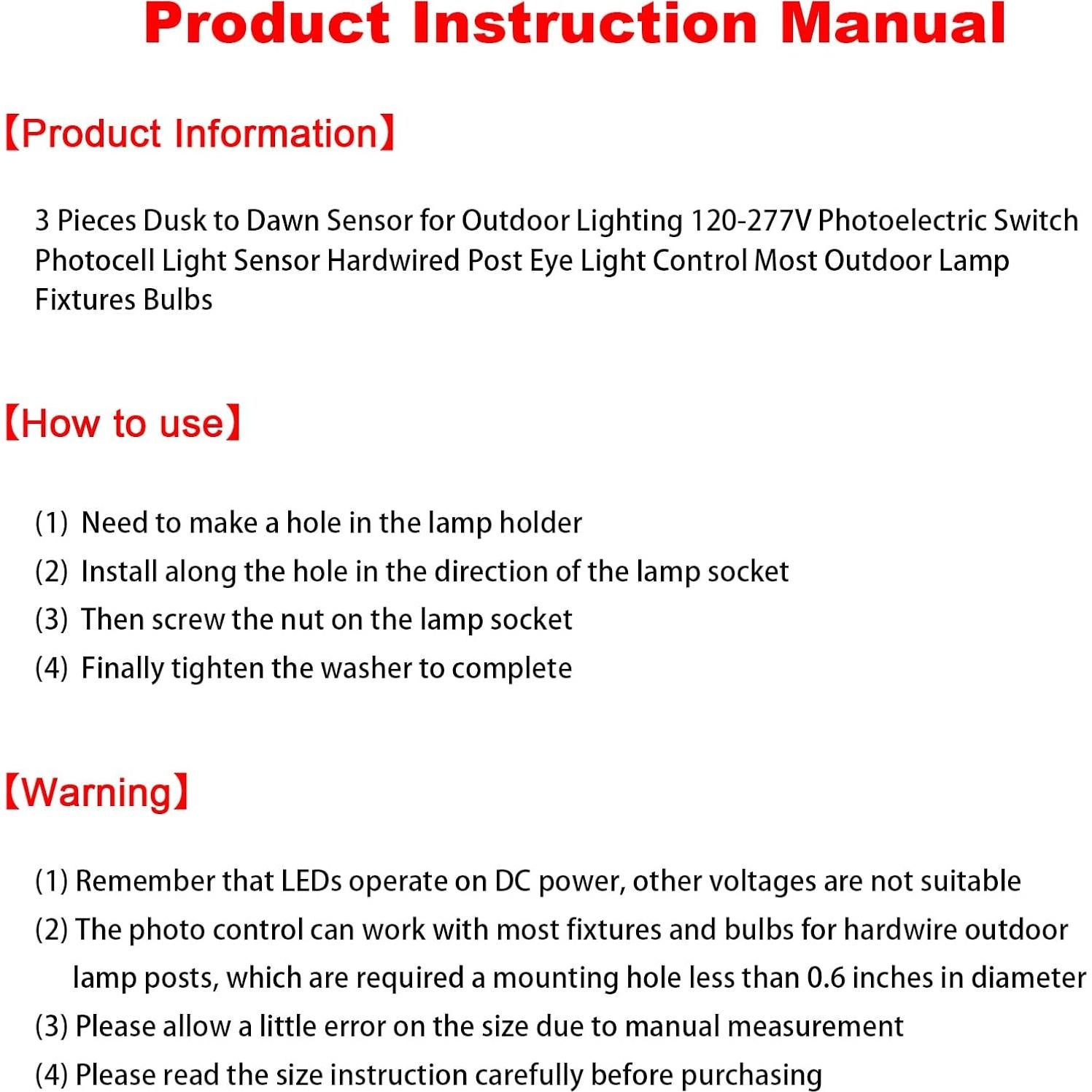 Sensor Fotoeléctrico Flutesan 3 Piezas 120-277V Exterior