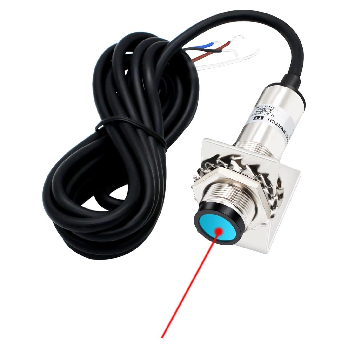 Sensor Láser Fotoeléctrico NPN NO+NC 10-30VDC 0-500mm LCTC