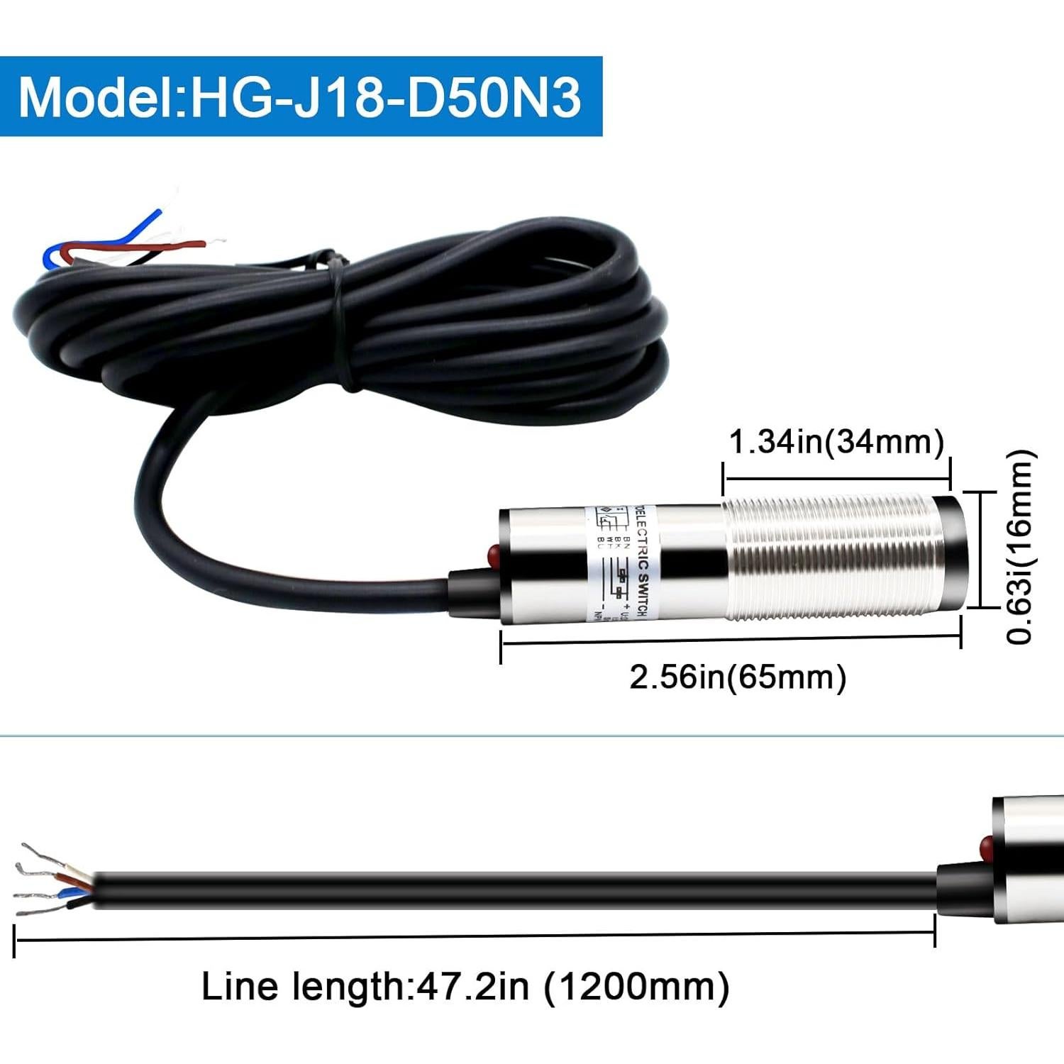 Sensor Láser Fotoeléctrico NPN NO+NC 10-30VDC 0-500mm LCTC