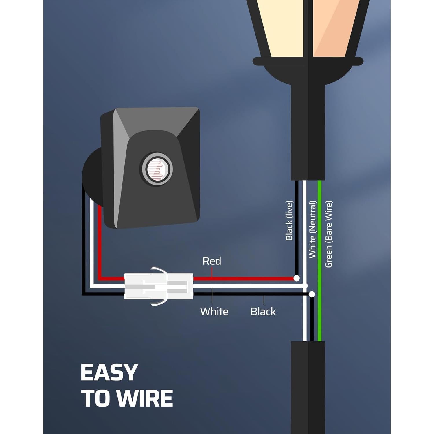 Sensor Fotoeléctrico EDISHINE para Luz de Poste Exterior 120V