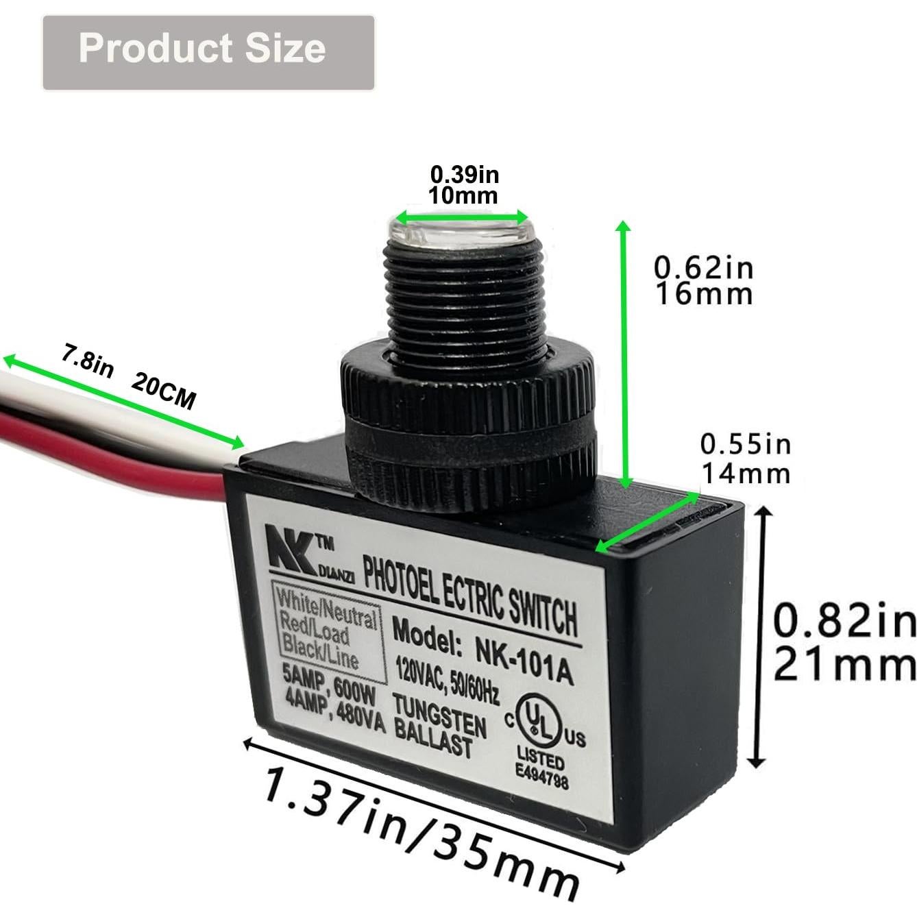 Sensor de Luz Fotocélula Meskliu SR-05 105V-130V CA 5A