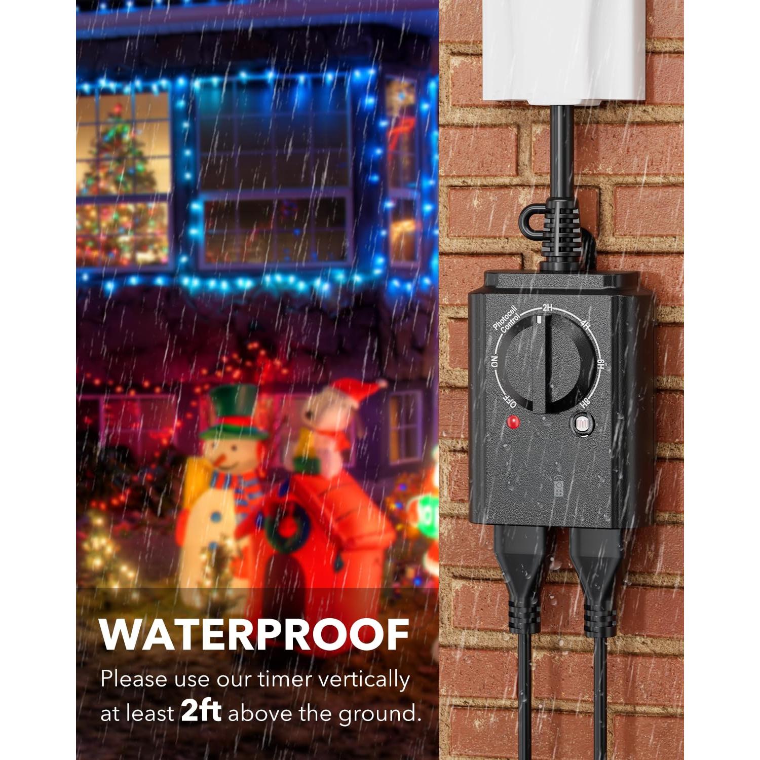 Temporizador de Luz Exterior BN-LINK con Sensor Fotocélula 15A