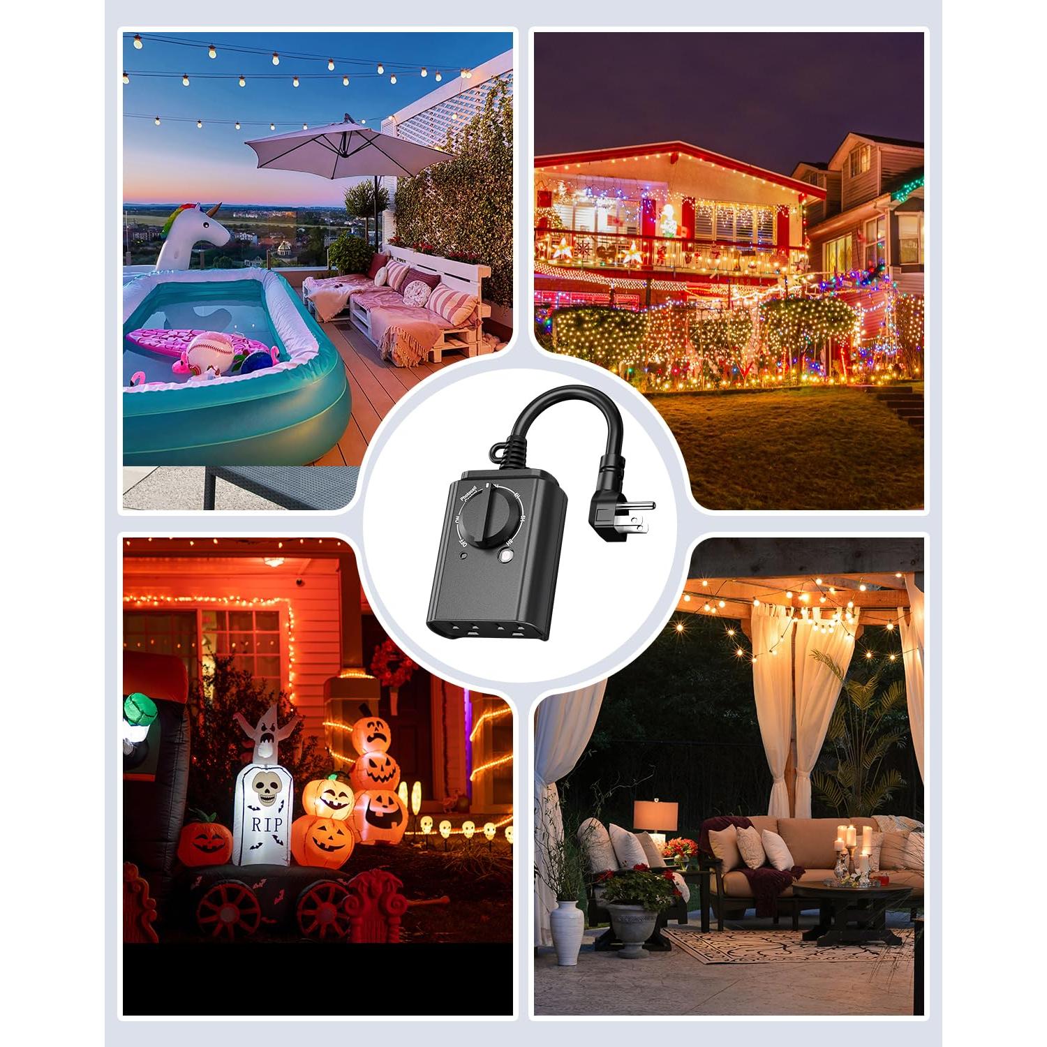 Temporizador de Luz Exterior BN-LINK con Sensor Fotocélula 15A