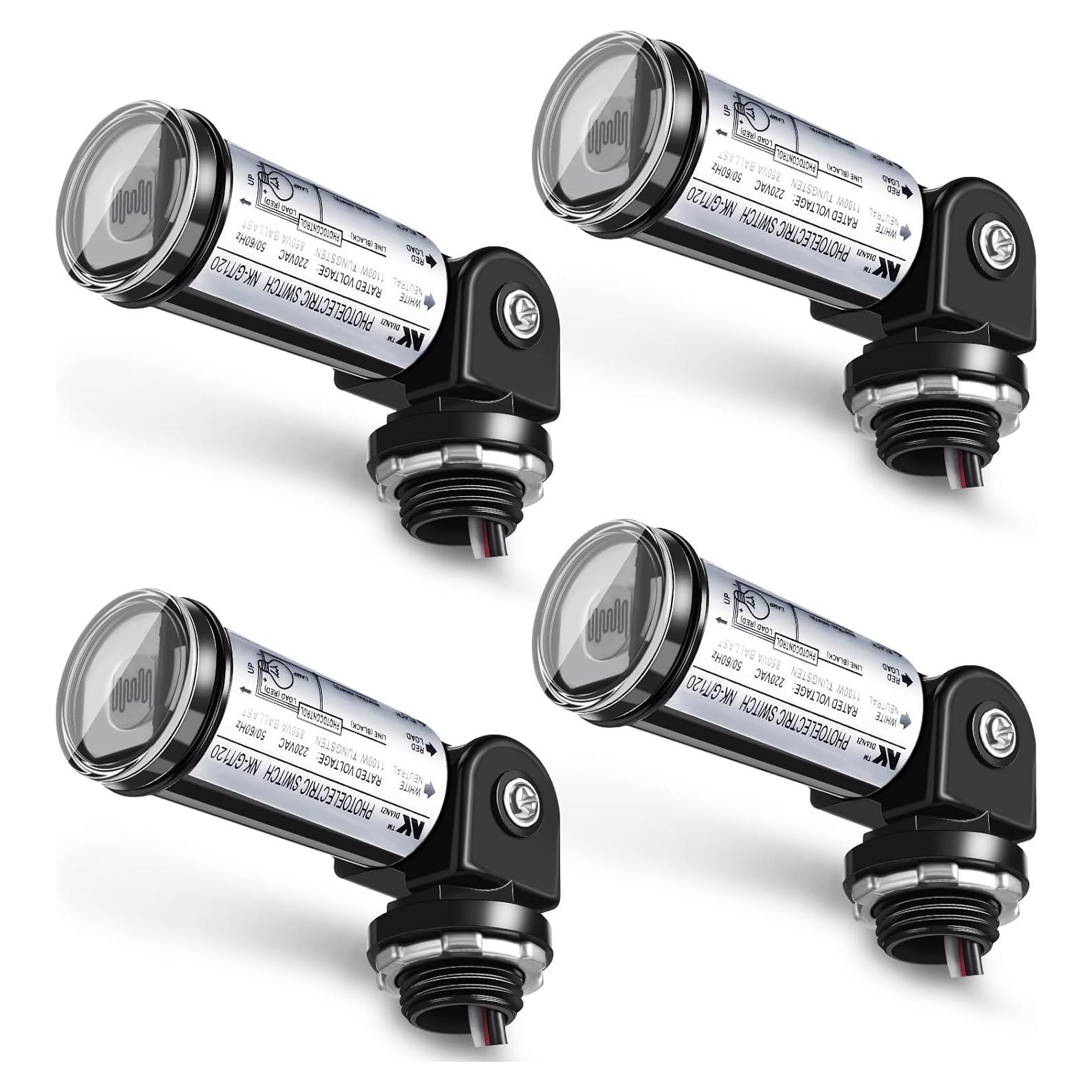 Sensor Fotoeléctrico Riakrum 4 Piezas 120V para Iluminación Exterior