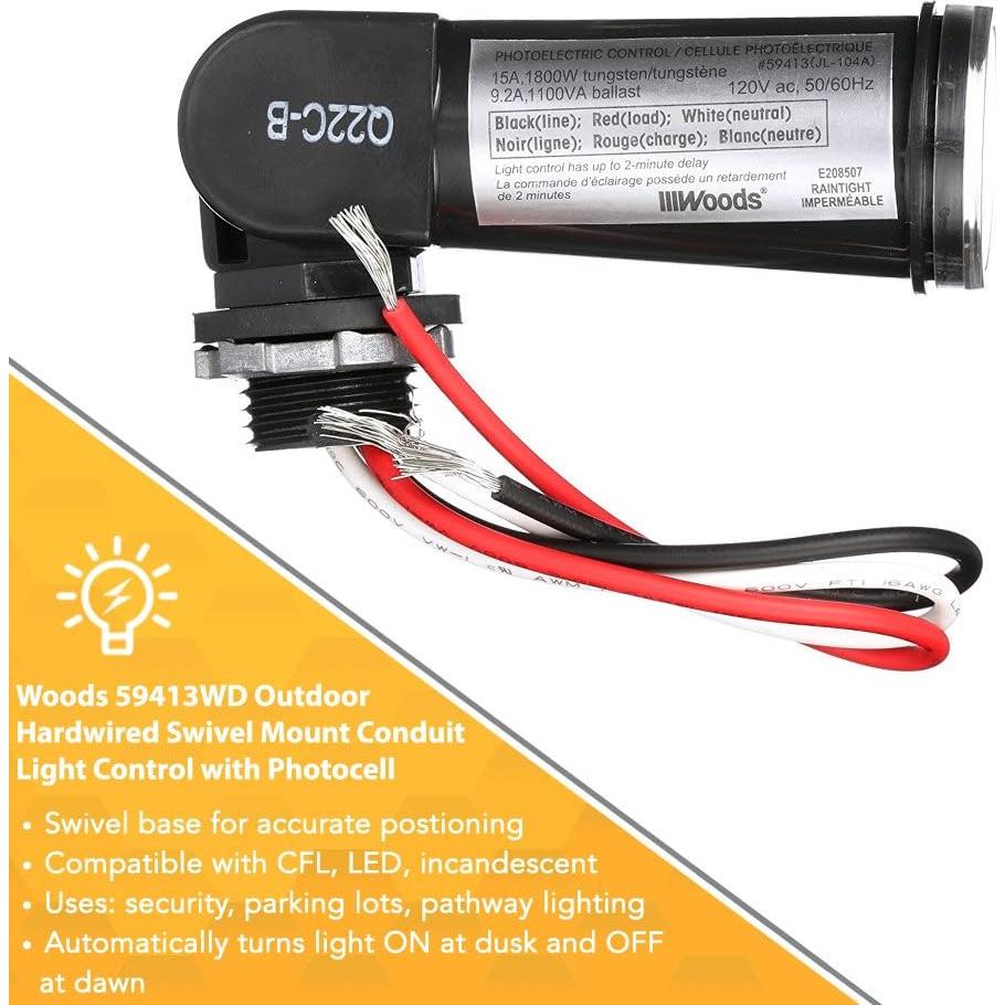 Control de Iluminación Exterior Woods 59413WD con Fotocélula