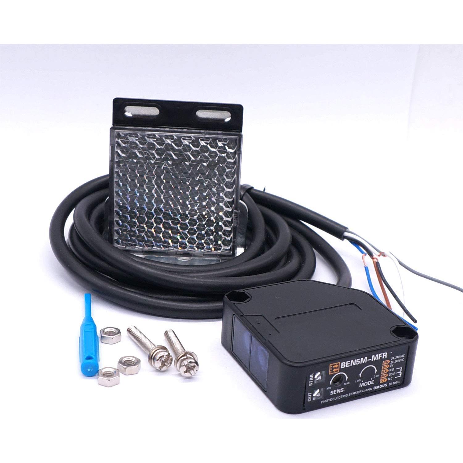 Sensor de Haz Fotoeléctrico Taiss BEN5M 12-240VDC 5m IP65