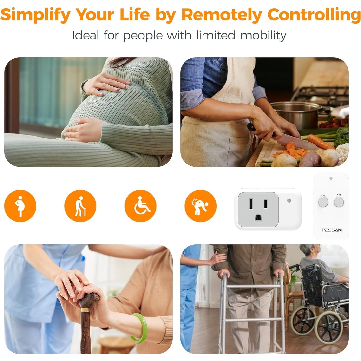 Enchufe de Control Remoto TESSAN 1250W 100ft Interior