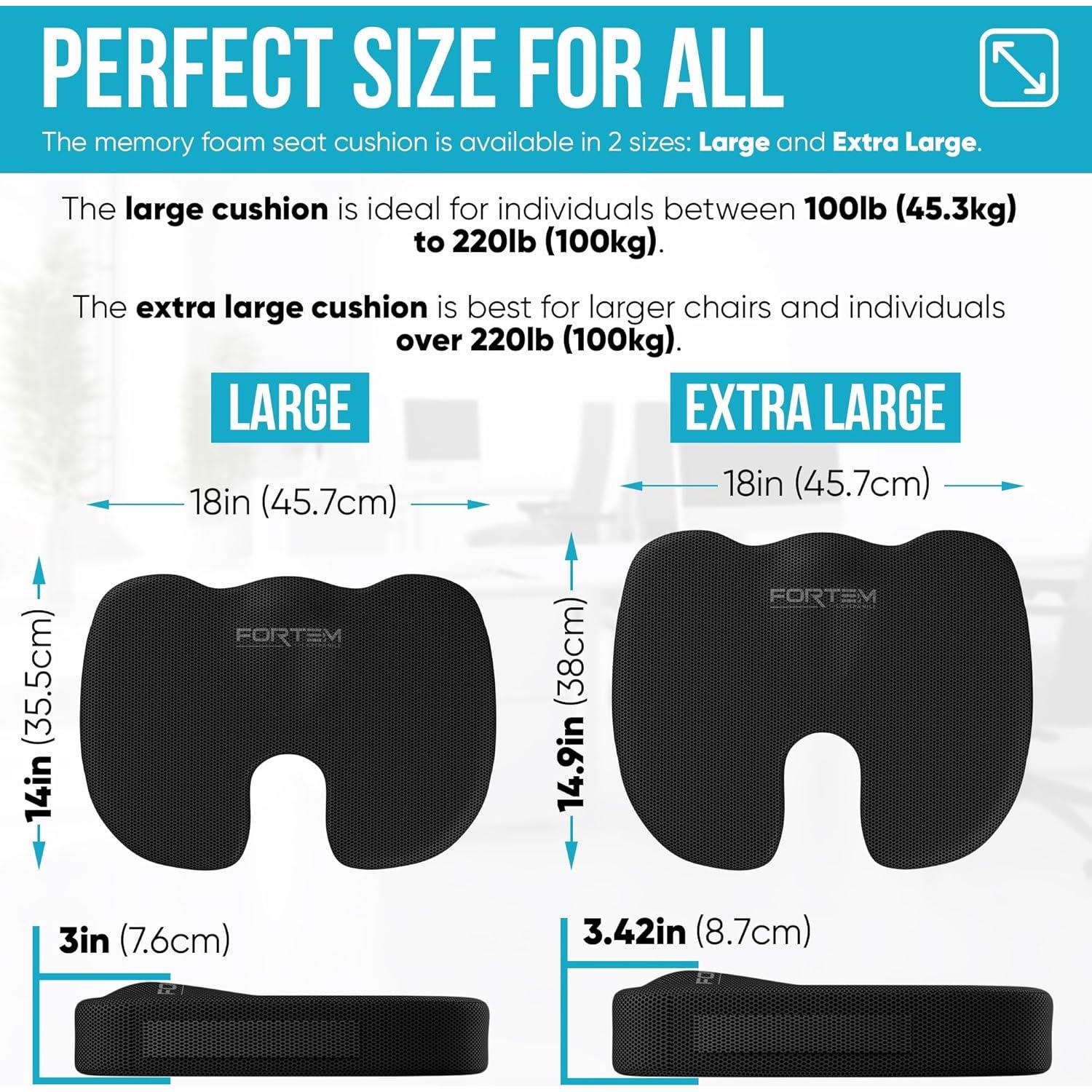 Cojín de Asiento y Almohada Lumbar FORTEM Espuma Memoria