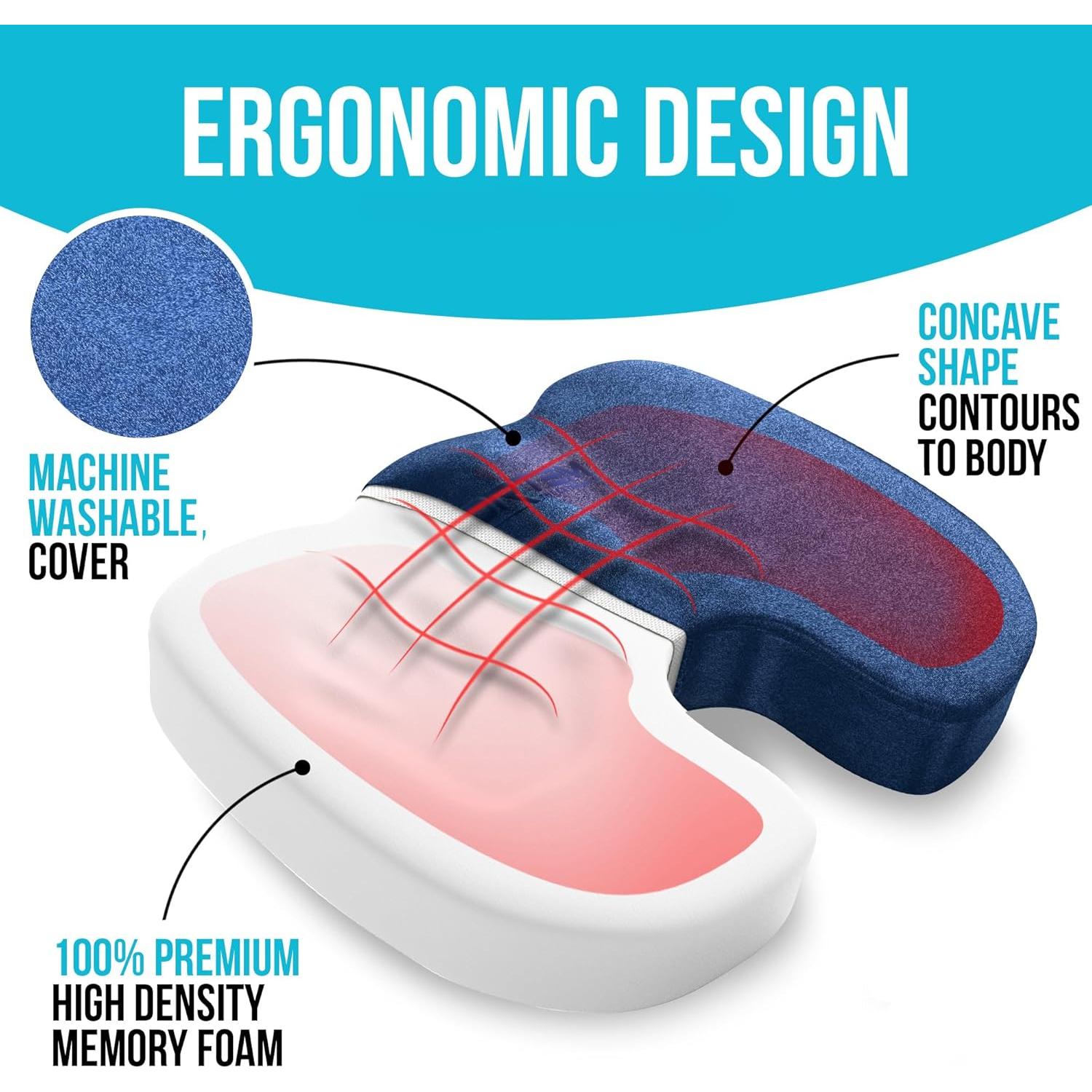 Cojín de Asiento y Almohada Lumbar FORTEM Espuma Memoria