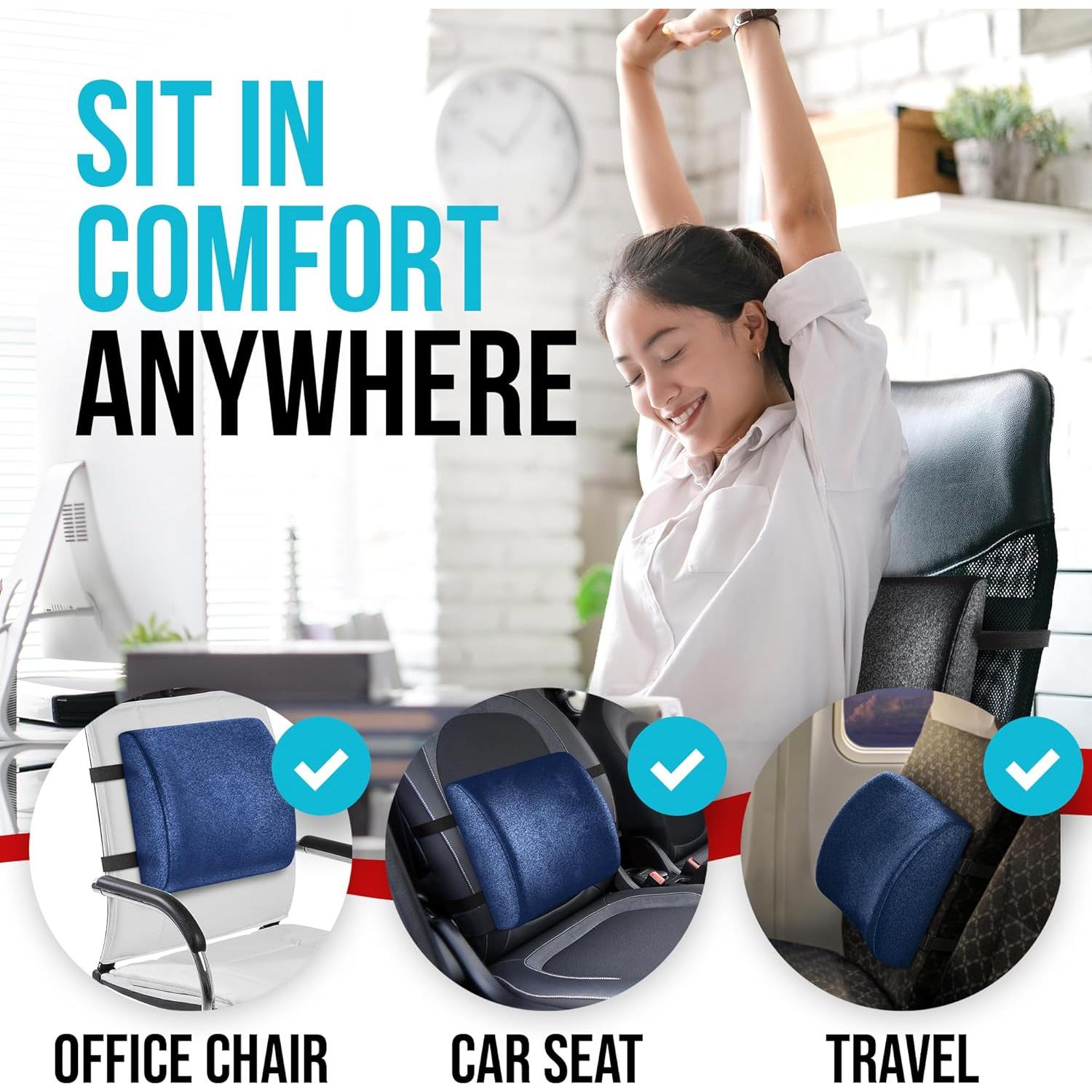 Cojín de Asiento y Almohada Lumbar FORTEM Espuma Memoria