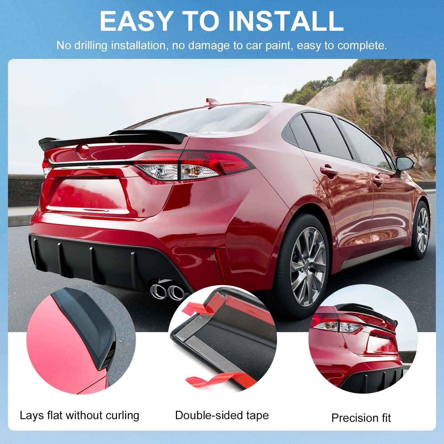 Spoiler Xipoo Alerón Trasero Negro Brillante para Toyota Corolla 2020-2025