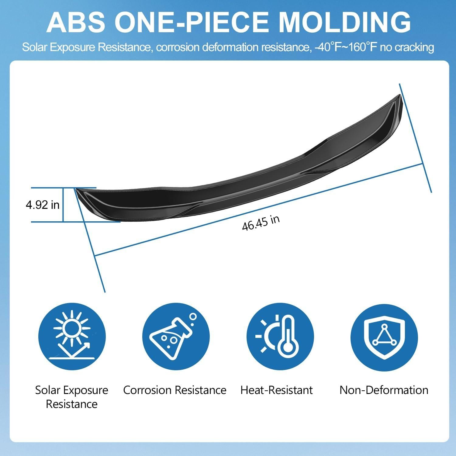 Spoiler Xipoo Alerón Trasero Negro Brillante para Toyota Corolla 2020-2025