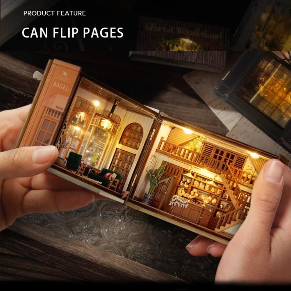 Mini Casa de Muñecas de Madera 3D Montidey con LED