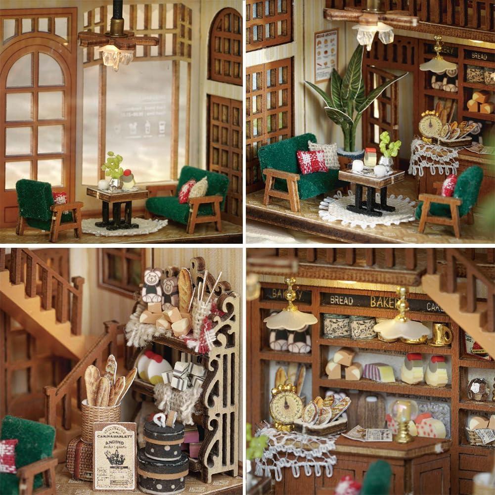 Mini Casa de Muñecas de Madera 3D Montidey con LED