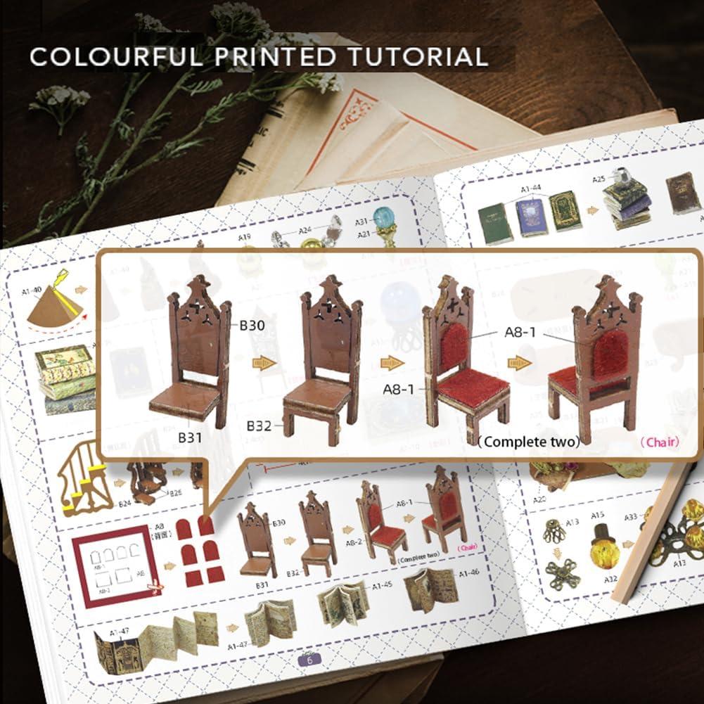 Mini Casa de Muñecas de Madera 3D Montidey con LED