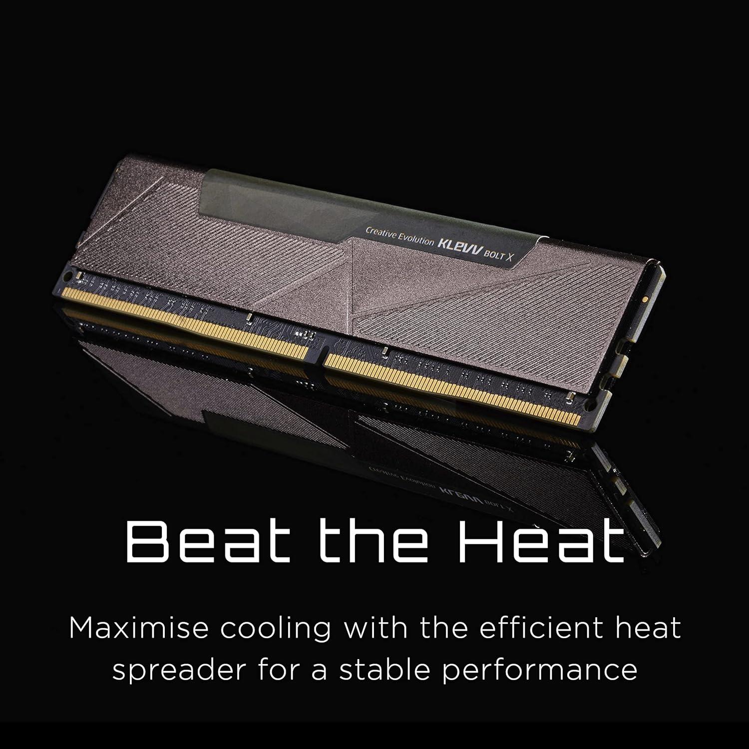 KLEVV Bolt X DDR4 16GB (2x8GB) 3200MHz CL16 1.35V Gaming Desktop Ram Memory SK Hynix Chip XMP 2.0 Ready (KD48GU880-32A160U)