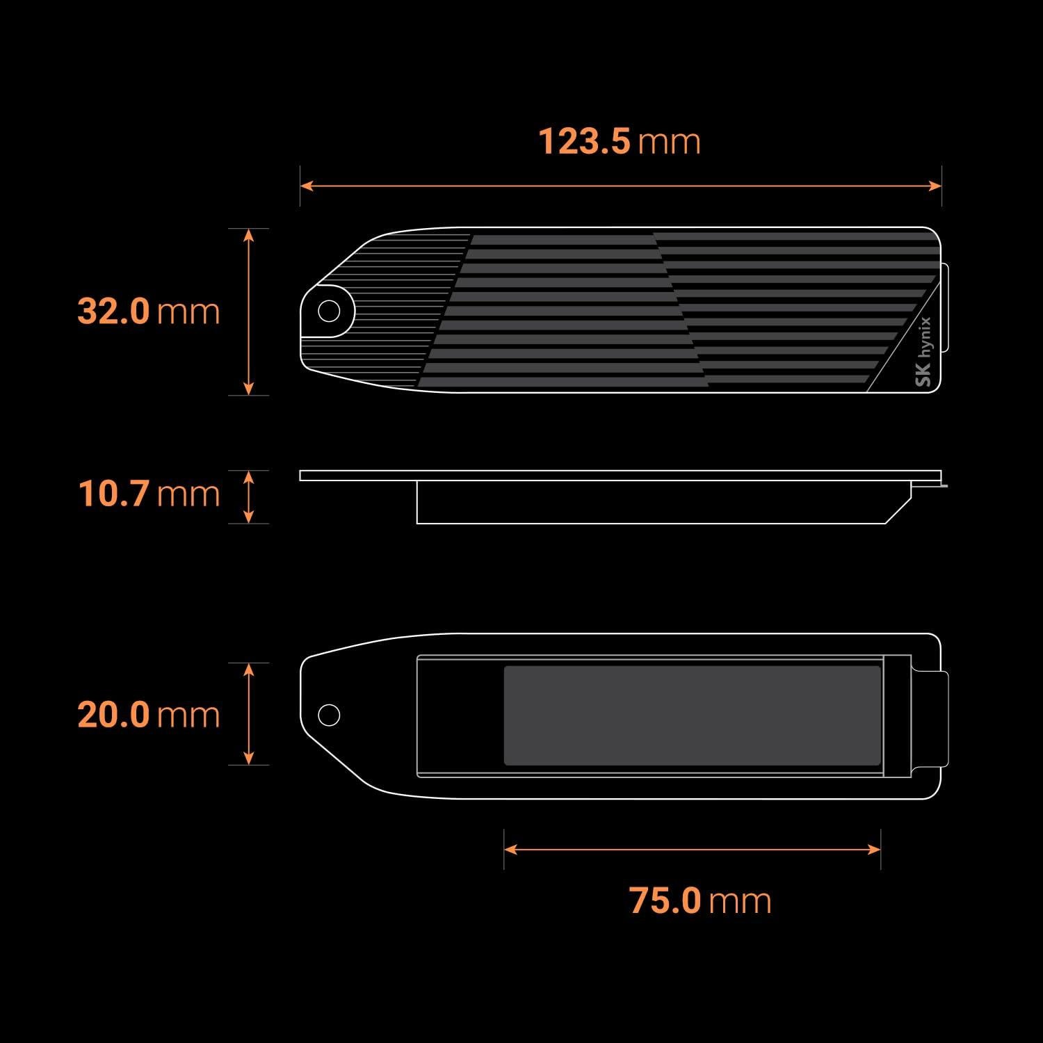 Disipador SK hynix Haechi H02 para SSD M.2 PS5 - Aluminio