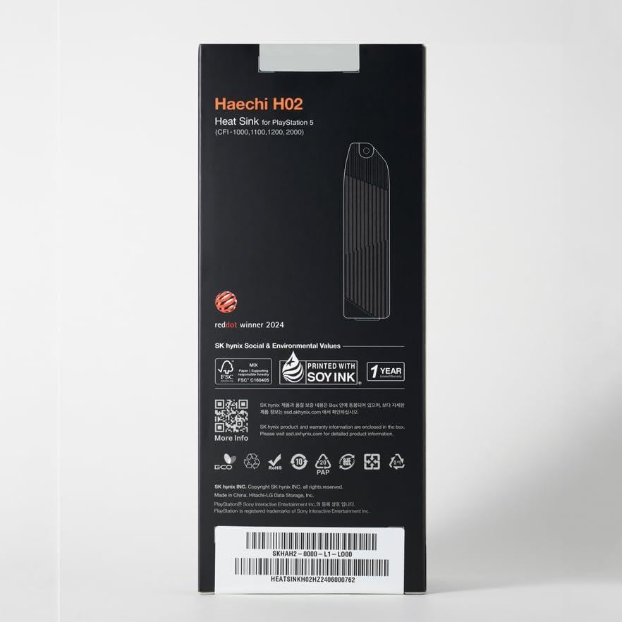 Disipador SK hynix Haechi H02 para SSD M.2 PS5 - Aluminio