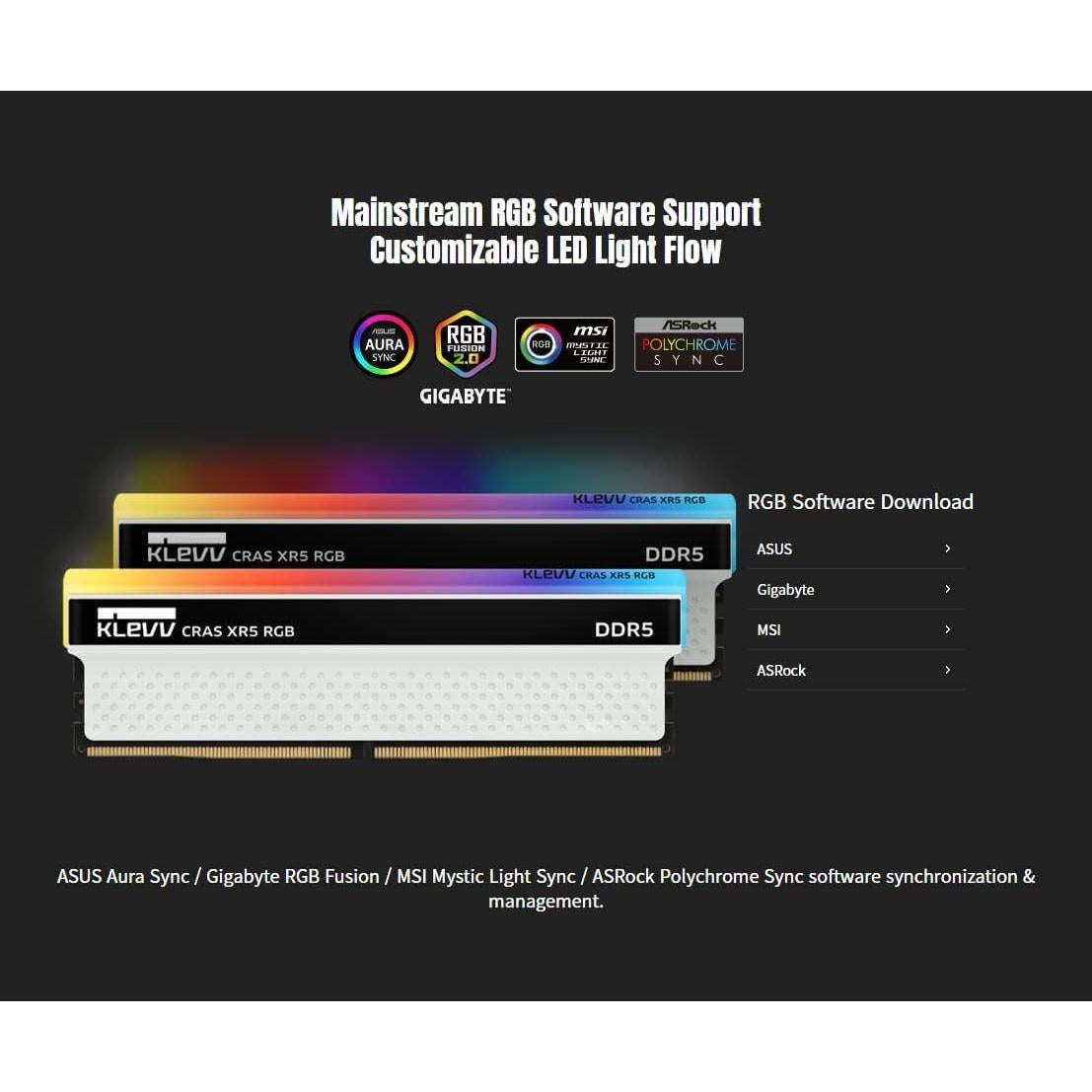 KLEVV CRAS XR5 RGB DDR5 32GB (2x16GB) 7000MHz CL36 A-DIE 1.4V Gaming Desktop Ram Memory SK Hynix Chip XMP 3.0 Ready (KD5AGUA80-70B360S)