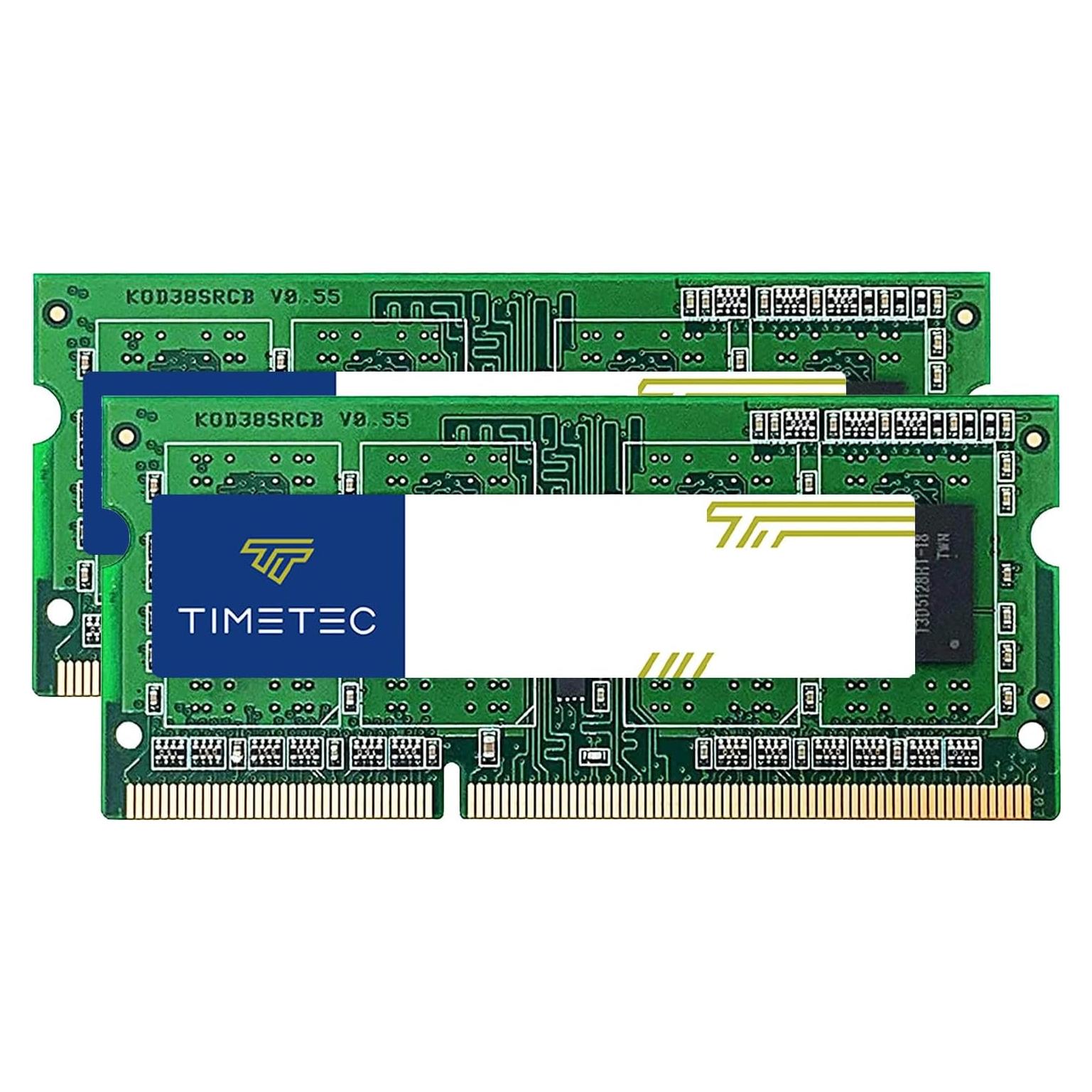 Timetec 8GB KIT(2x4GB) DDR3L / DDR3 1600MHz PC3L-12800 / PC3-12800 Non-ECC Unbuffered 1.35V / 1.5V CL11 1Rx8 Single Rank 204 Pin SODIMM Laptop Notebook PC Computer Memory RAM Module Upgrade