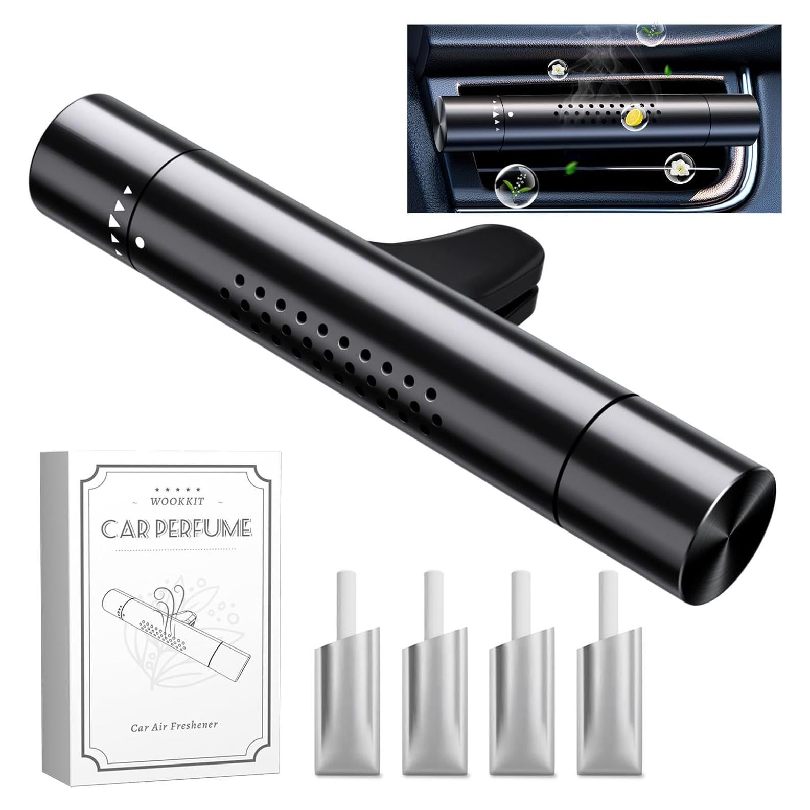 Ambientador de Auto WOOKKIT Clip Ventilación Aceite Esencial Negro
