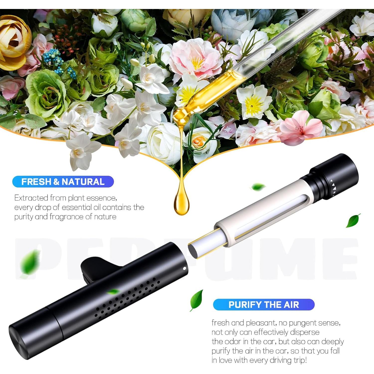 Ambientador de Auto WOOKKIT Clip Ventilación Aceite Esencial Negro