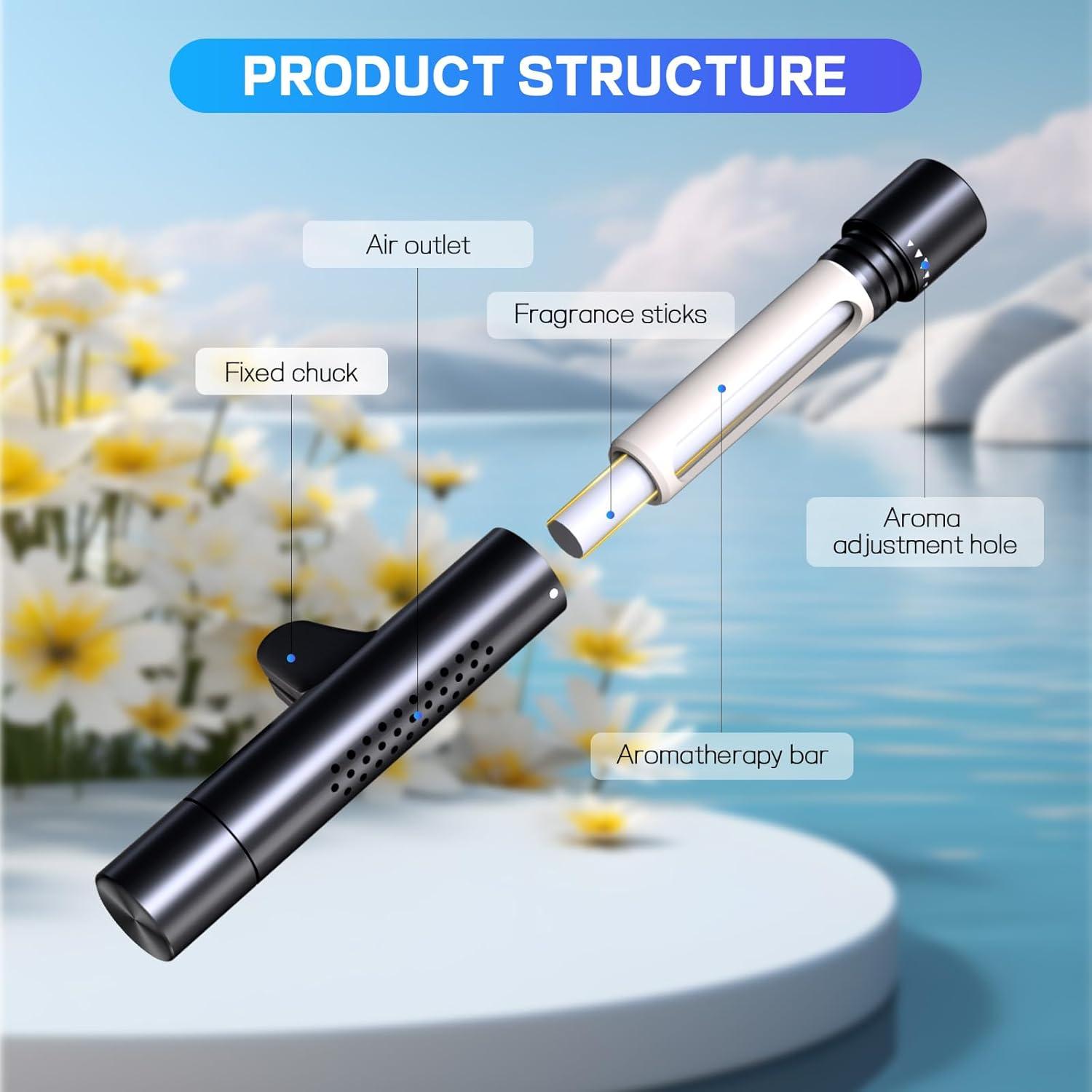 Ambientador de Auto WOOKKIT Clip Ventilación Aceite Esencial Negro