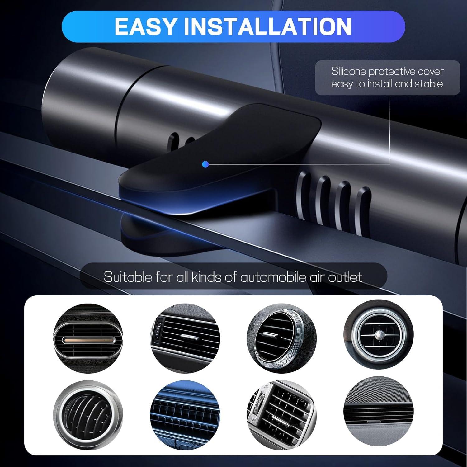 Ambientador de Auto WOOKKIT Clip Ventilación Aceite Esencial Negro